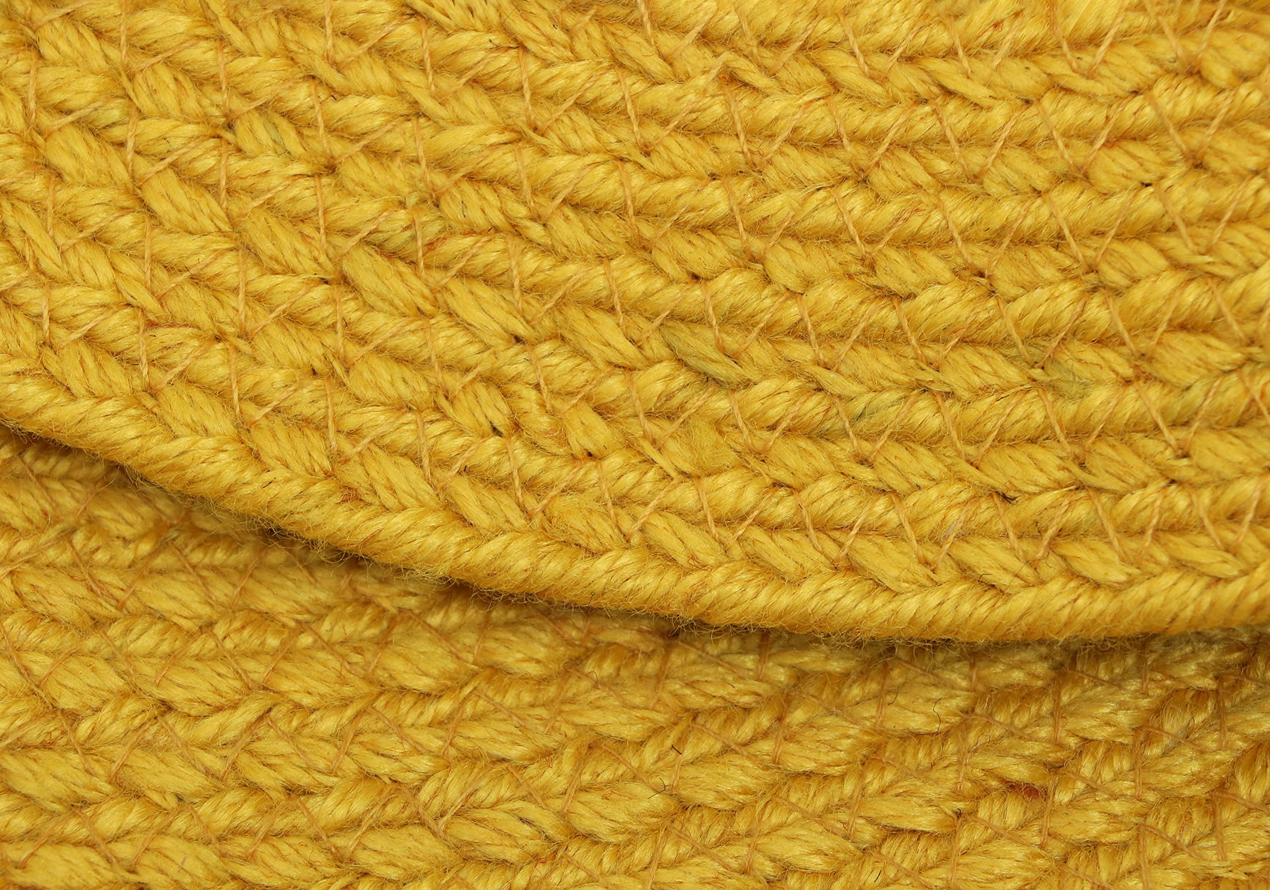 Premium Polyester (PET) Braided Round Placemats - 15 Inch Non-Slip Table Mats for Dining Table, Coffee Table, Nightstand, Shelves - Stylish Home Decor Accessories - Perfect for Everyday Use, Parties & Special Occasions (Yellow)
