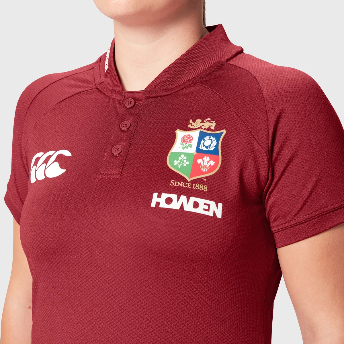 Canterbury British & Irish Lions Women's Performance Polyester Polo Shirt - Red Rugby Jersey for Training & Match Play