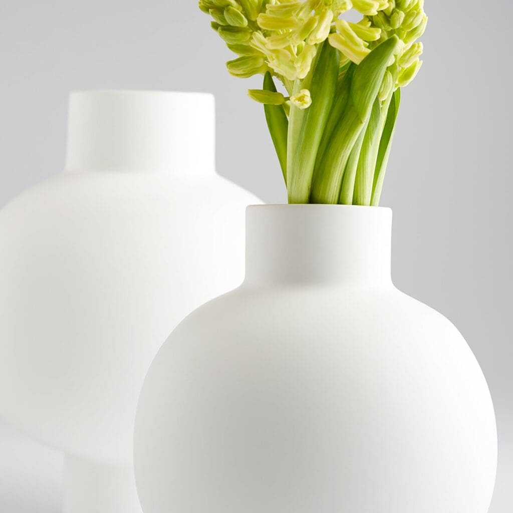 Cyan Design 10917 Libra Vase - Elegant White Medium Ceramic Vase for Home Decor, Wedding Centerpieces & Floral Arrangements