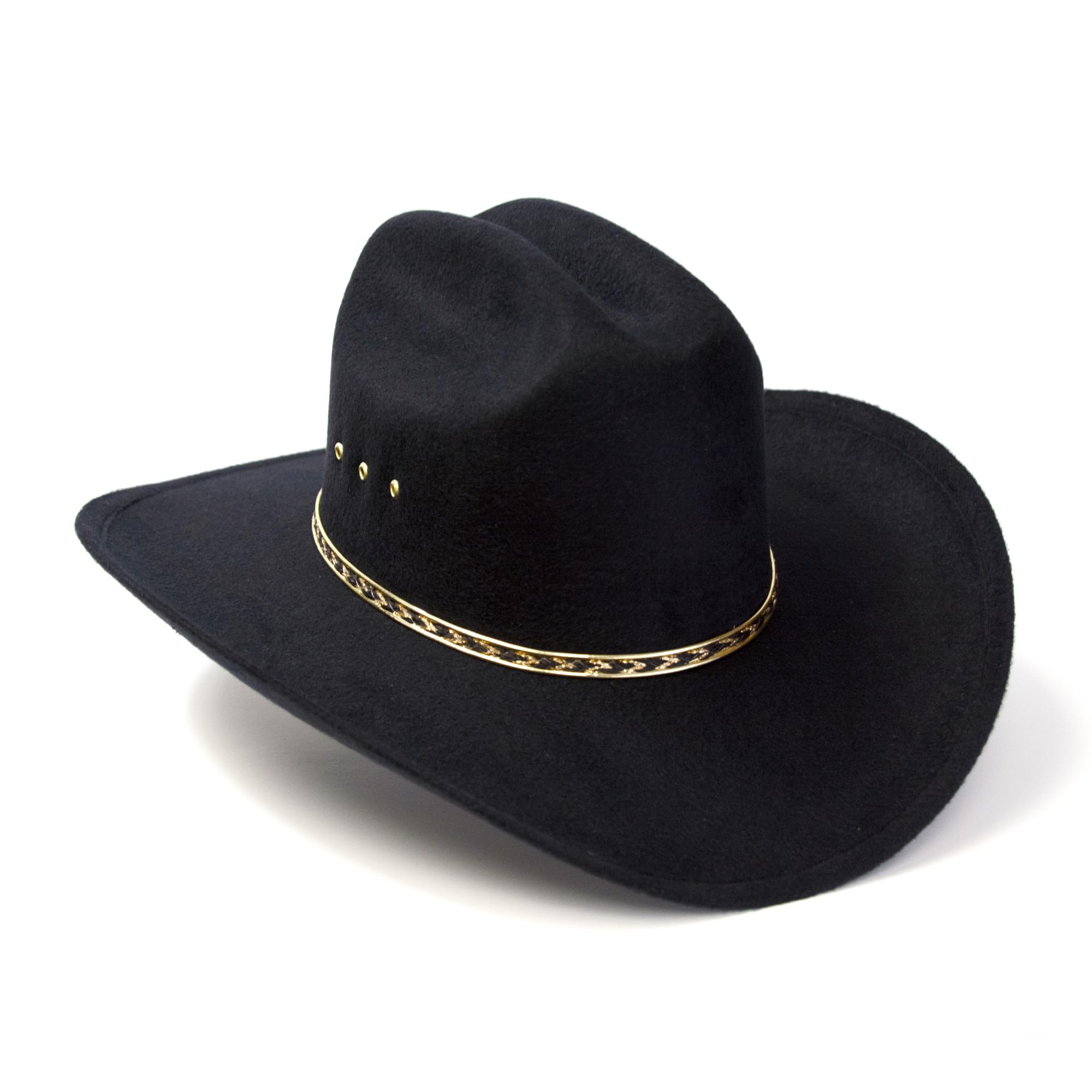 Western Express Felt Finish Cowboy Hat - Cattleman Style with Gold Hat Band | Cowboy & Cowgirl Hats for Men and Women | Perfect for Rodeo, Country Music Festivals & Western Fashion