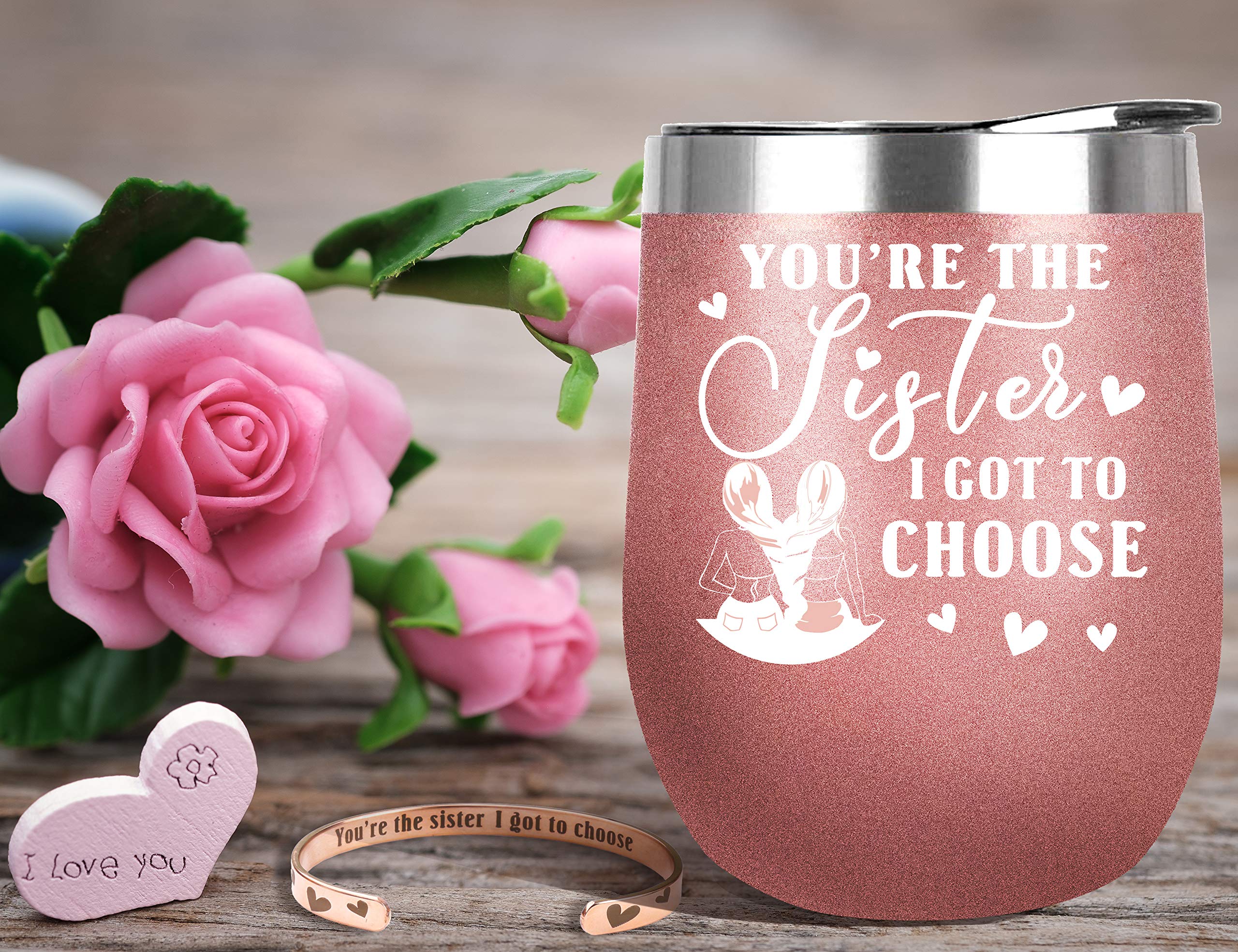 You're the Sister I Got to Choose - Best Friend Tumbler | Insulated Stainless Steel Travel Mug for Women | Thoughtful Friendship & Birthday Gift for Her | Perfect for Coffee, Tea & Office Use