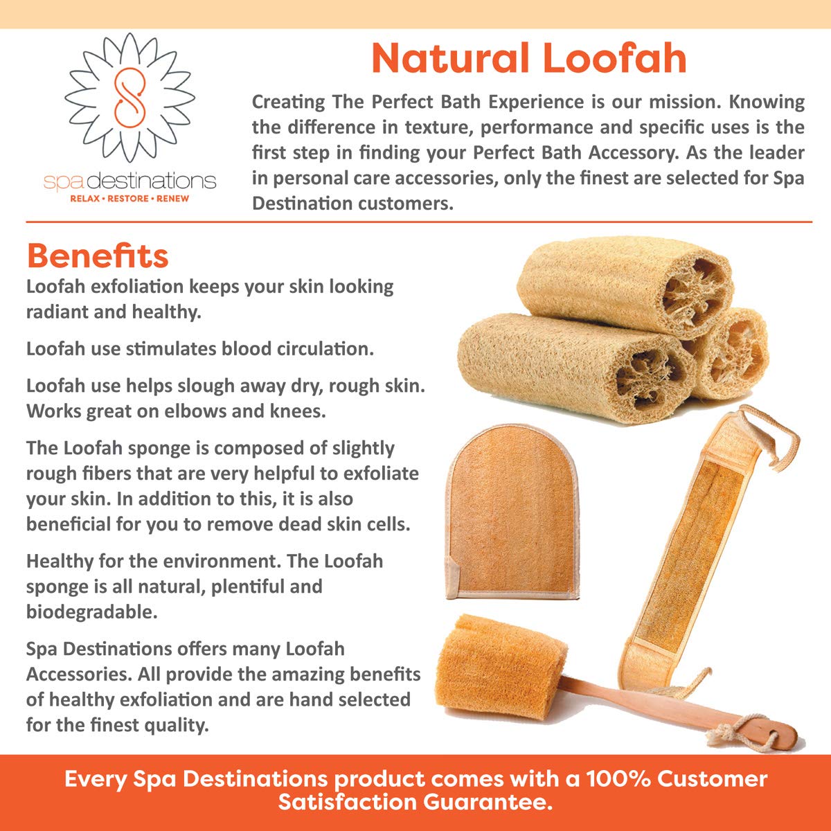 Organic Loofah Sponge with Terry Cloth Back - Exfoliating Bath & Shower Scrub for Spa-Like Skin Care - Perfect for Gentle Exfoliation & Relaxing Self-Care Routine