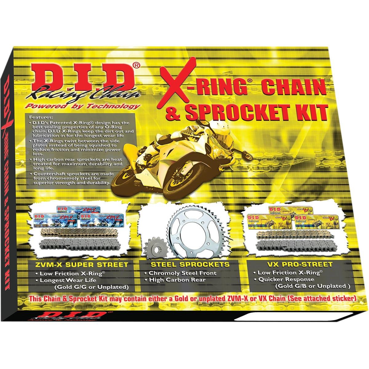 DKY-009G X-Ring Chain and Sprocket Kit for Motorcycle, Dirt Bike & ATV - High Performance O-Ring Replacement - Perfect for Off-Road, Trail Riding & Daily Commuting