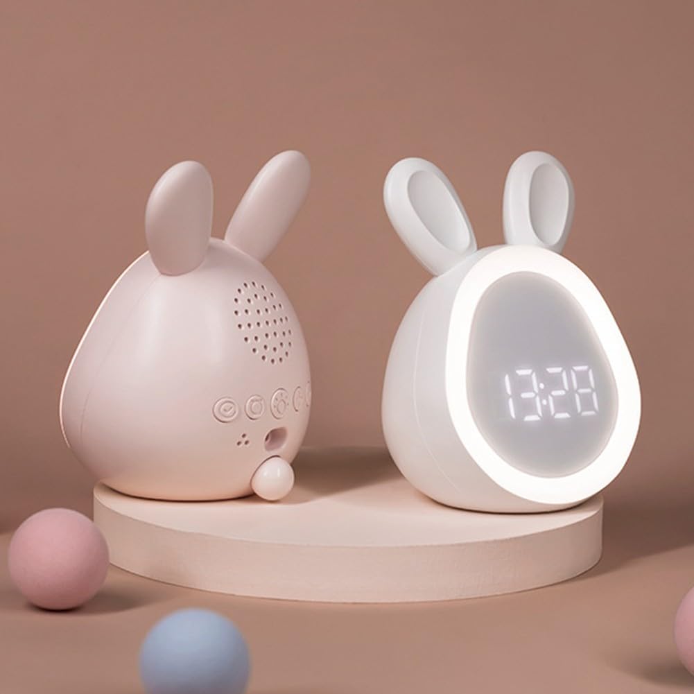 PETSTIBLE Digital Alarm Clock with LED Display, Night Light & Stepless Dimming - Perfect for Kids, Bedrooms & Home Use (White)