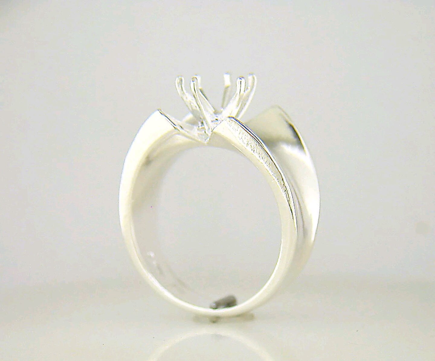 6-7mm Round Deep Vee Fashion Pre-Notched Blank Ring Setting - Solid Sterling Silver or 14kt Gold (Size 7) - Perfect for Jewelry Making, DIY Crafts & Engagement Ring Designs