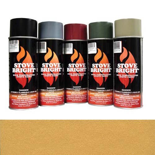 Forrest Paint 6302 High Temperature Wood Stove Paint - 1200°F Heat Resistant, Gold Finish for Fireplaces, Grills & Outdoor Metal Surfaces
