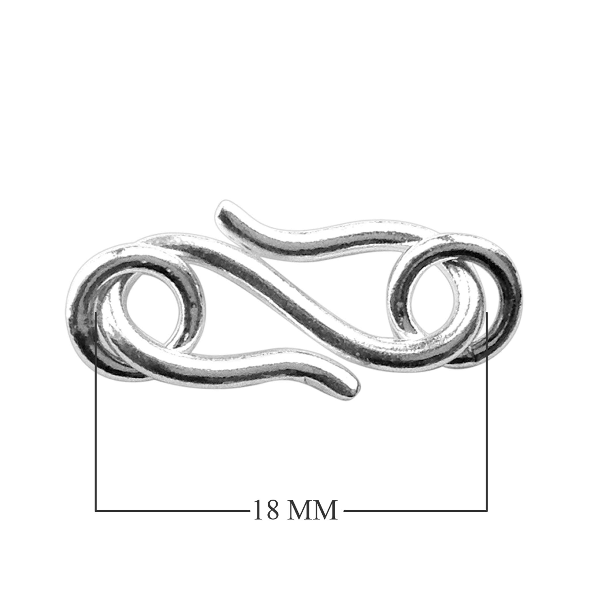 Sterling Silver Overlay 'S' Hook - 18mm (CSF-186-18MM) - Perfect for Jewelry Making, DIY Crafts & Home Decor