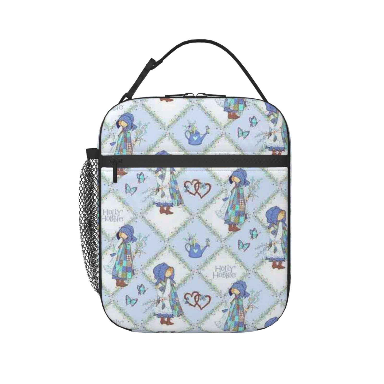 Insulated Lunch Bag for Work & School - Blue Holly Hobbie Design, Keeps Food Hot or Cold - Perfect for Men, Women, Boys & Girls - Ideal for Office, Travel & Outdoor Activities