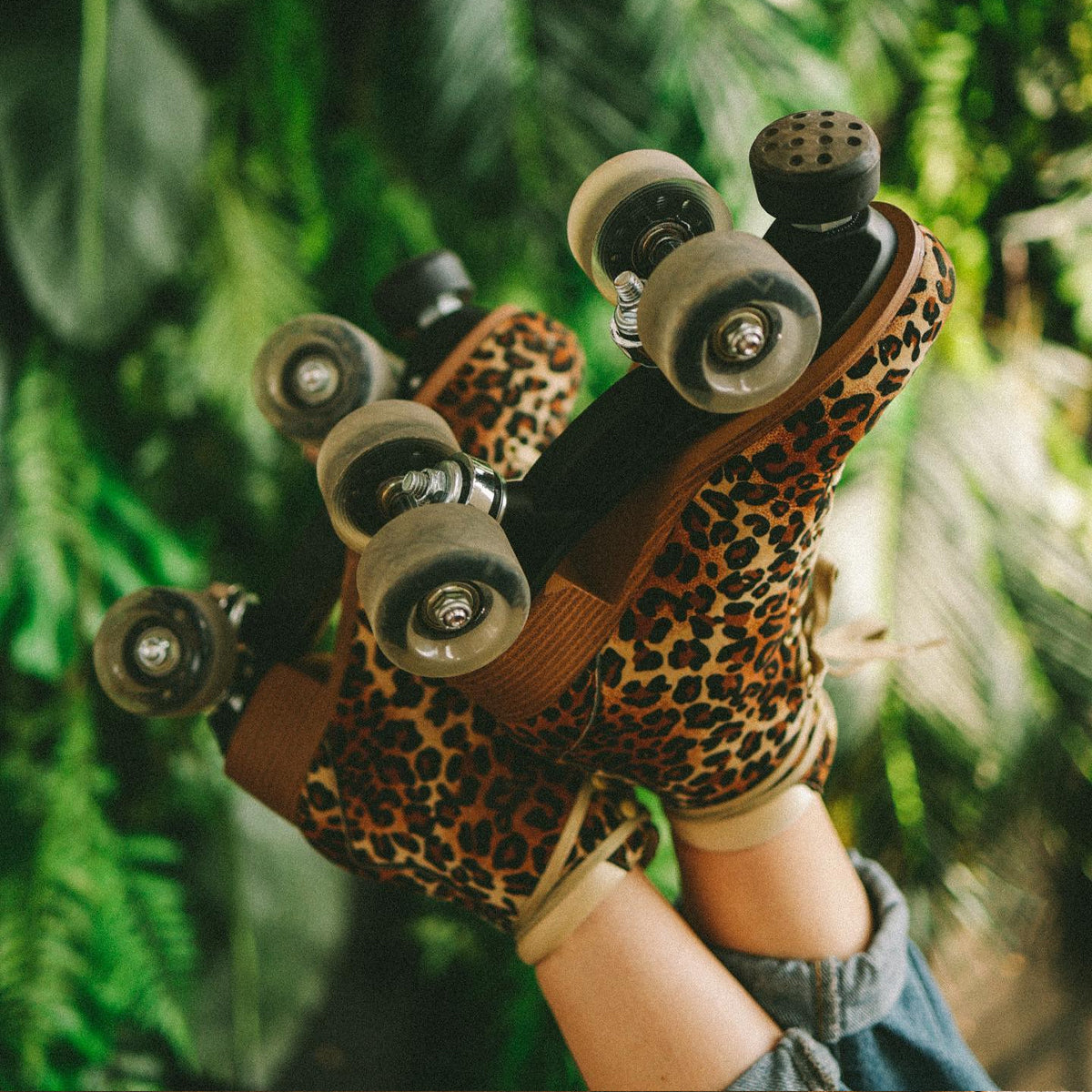 Roces Piper Leopard Roller Skates for Women - Adjustable Quad Roller Skates for Outdoor & Indoor Use - Perfect for Rink, Park, Fitness & Street Skating