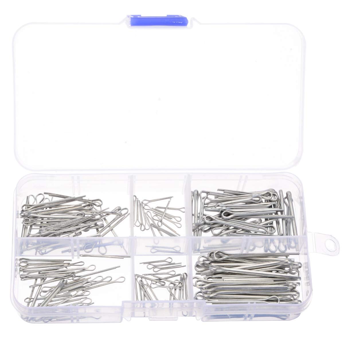175pcs Zinc Plated Steel Cotter Pins - Open Elastic Link Split Fasteners for Auto, Car & Truck Repair - Durable Hairpin Clips for Engine, Suspension & Mechanical Parts