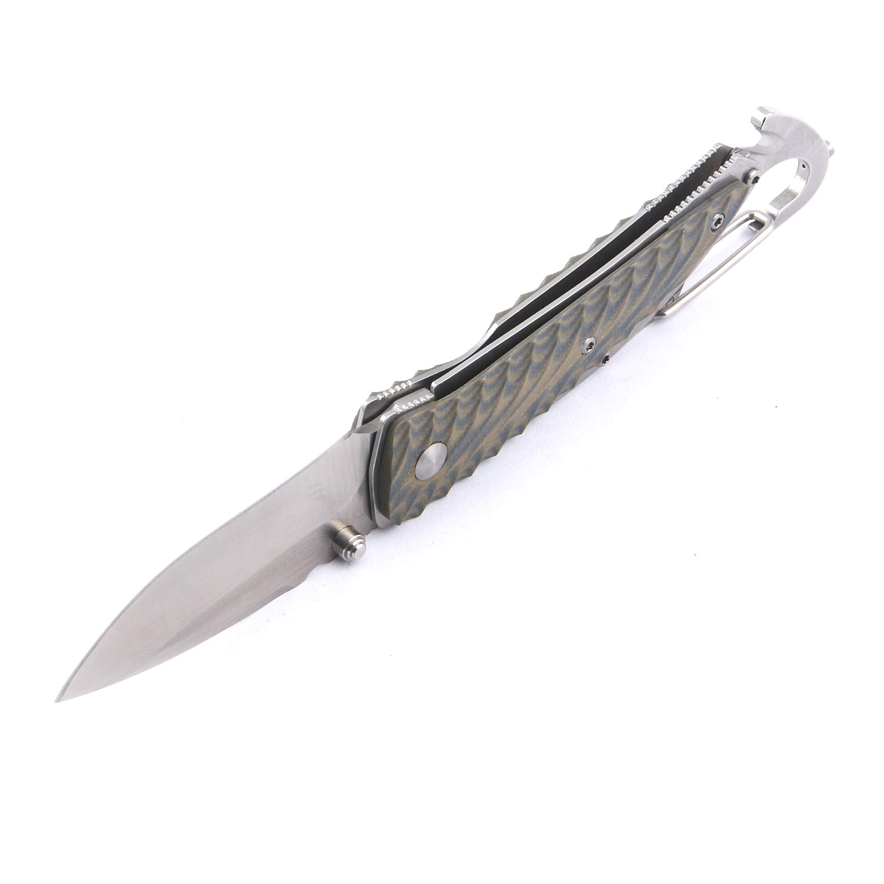 Sanrenmu 7053LUC G10 Handle Folding Pocket Knife with Liner Lock - EDC, Camping, Hiking & Outdoor Survival Gear