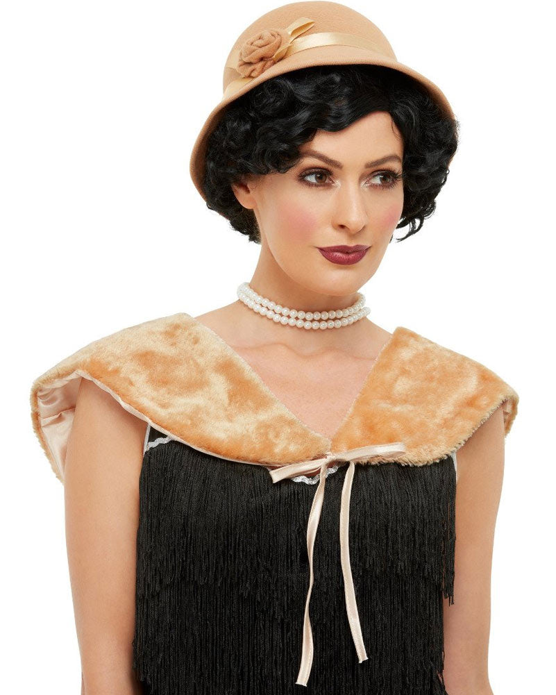 1920s Vintage Cream Flapper Hat & Fur Stole Set - Roaring 20s Gatsby Party Costume Accessories for Women | Perfect for Themed Parties, Halloween, Cosplay & Historical Reenactments