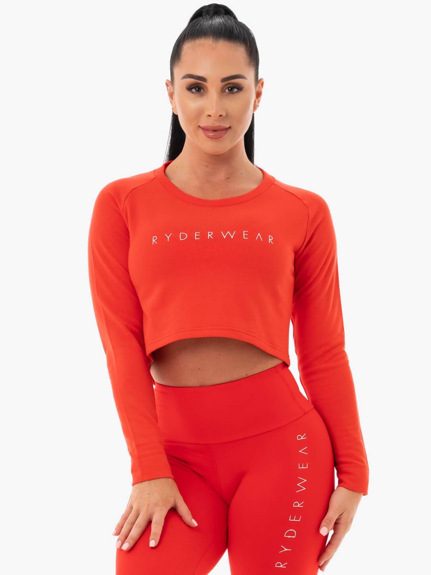 Staples Cropped Sweater Women's Red Knit Pullover - Perfect for Casual Outfits, Fall Layering & Cozy Winter Wear