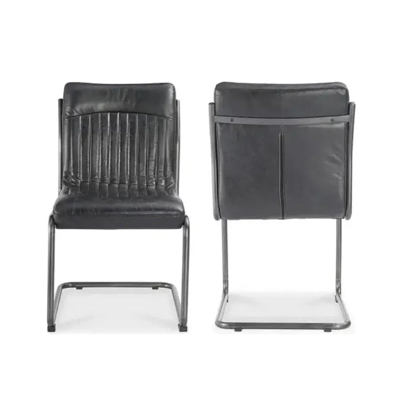 21 Inch Modern Leather Dining Chairs Set of 2 - Brown PU Leather Upholstered Side Chairs for Kitchen, Dining Room, Restaurant & Office (Pair)