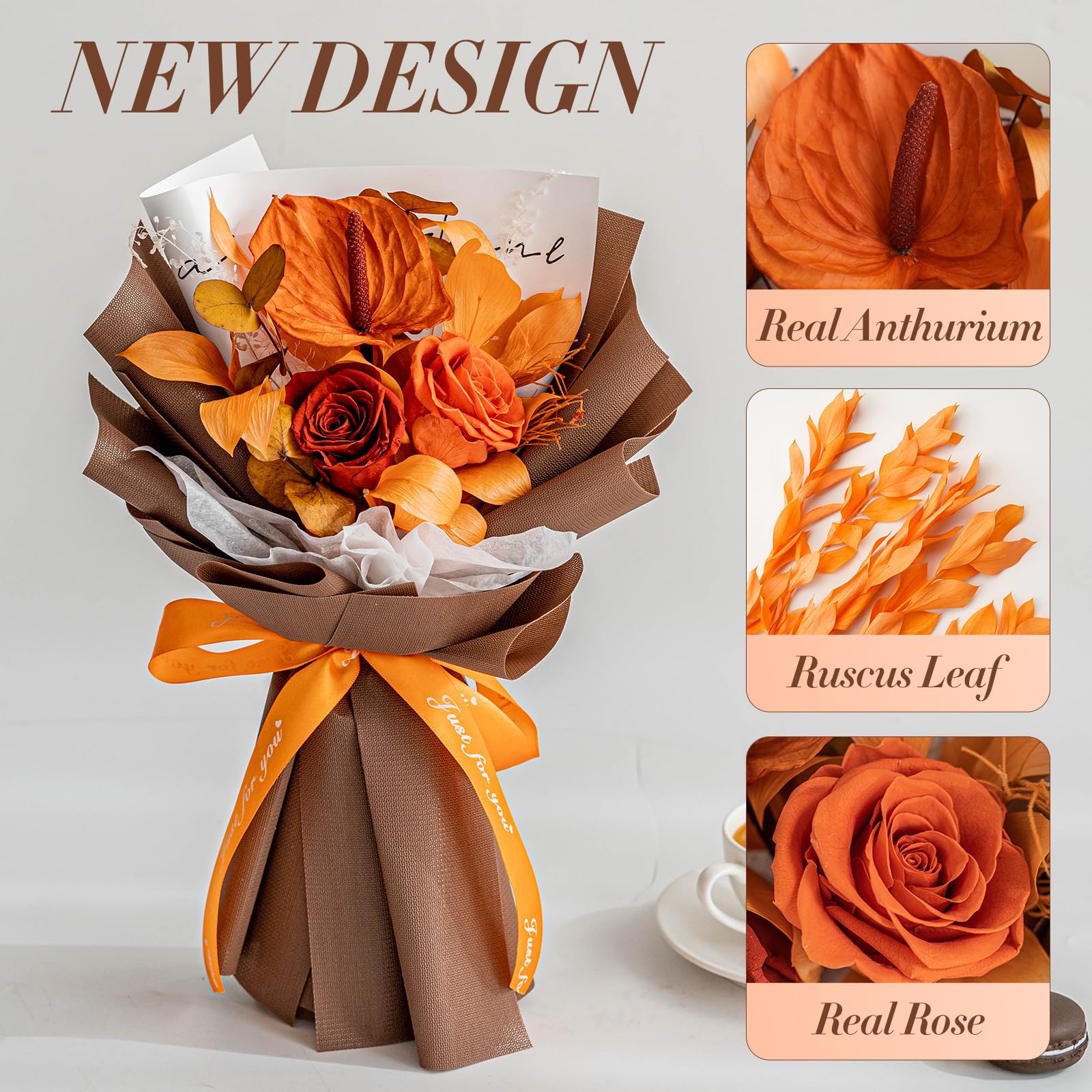 3-Year Lasting Forever Rose Bouquet - Real Touch Roses for Birthdays, Sympathy, Anniversaries | Perfect Gift for Women, Mom, Grandma, Wife & Friends | Home Decor, Wedding Centerpiece, Romantic Gift Idea