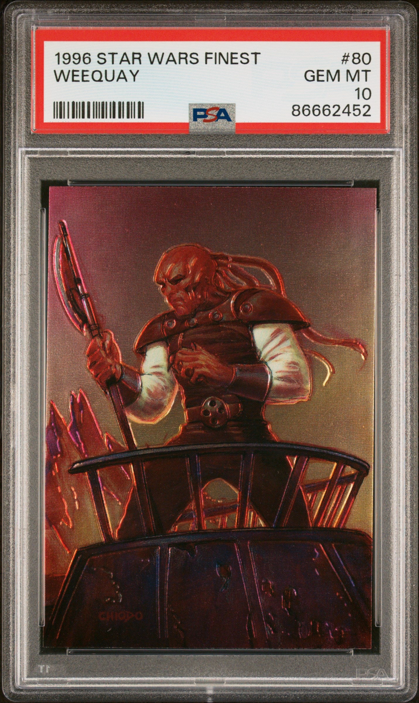 1996 STAR WARS FINEST WEEQUAY #80 PSA 10 GEM MINT Trading Card - Rare Collectible for Star Wars Fans & Card Investors - Perfect for Display, Gaming & Memorabilia Collections