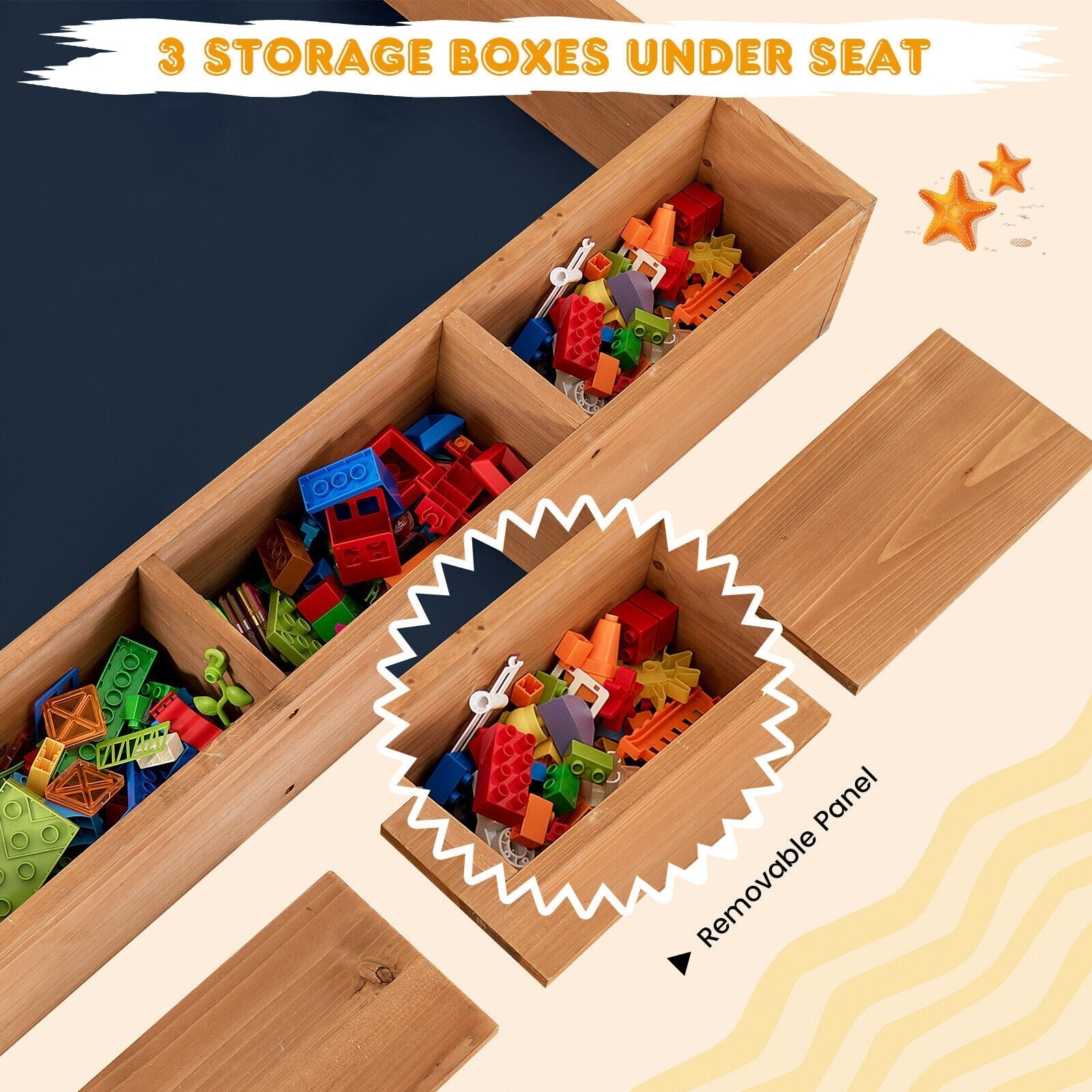 Kids Wooden Square Sandbox With Cover - Durable Outdoor Play Sand Box for Children - Perfect for Backyard, Garden & Playground Fun