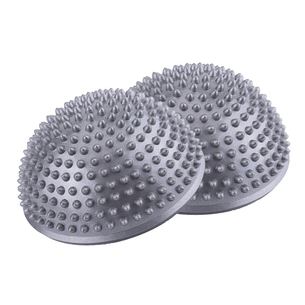 VGEBY 2-Pack Balance Pods - Half Ball Massage Foot Trainer for Yoga, Pilates, Gymnastics & Sports - Silver Spiky Hedgehog Texture for Stability & Reflex Training - Perfect for Home Gym, Physical Therapy & Fitness Enthusiasts
