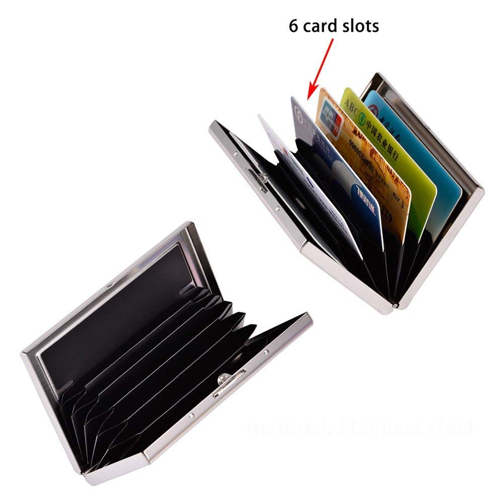 EASTNIGHTS RFID Blocking Metal Business Card Holder - 2 Pack Slim Credit Card Case for Men & Women | Perfect for Travel, Office & Everyday Use