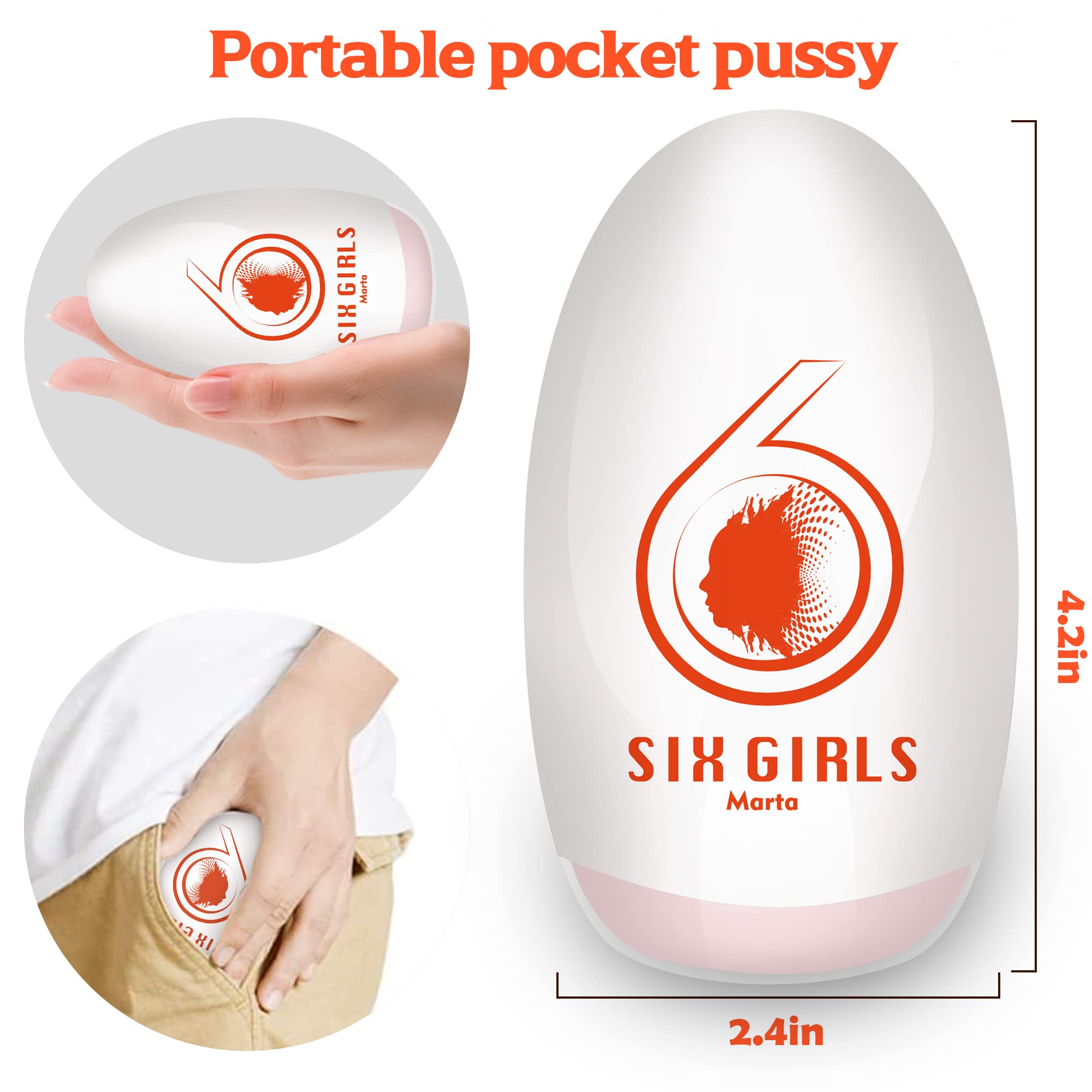 Realistic 3D Textured Male Masturbator Egg - Portable Pocket Pussy Stroker with Ultra Soft Stretchy Material for Pleasure | Discreet Adult Sex Toy for Men | Perfect for Travel, Solo Play & Stress Relief