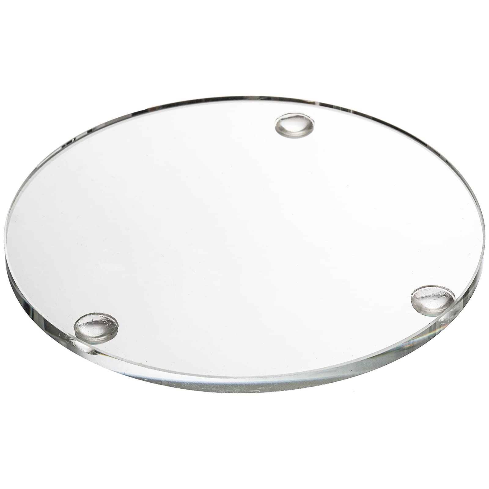 YOUEON Set of 6 Round Clear Glass Drink Coasters - 3.5 Inch Crystal Coasters for Mugs, Cups & Beverages - Elegant Table Decor for Dining, Office, Kitchen, Home & Party Use - Perfect for Protecting Tables from Water Rings & Stains