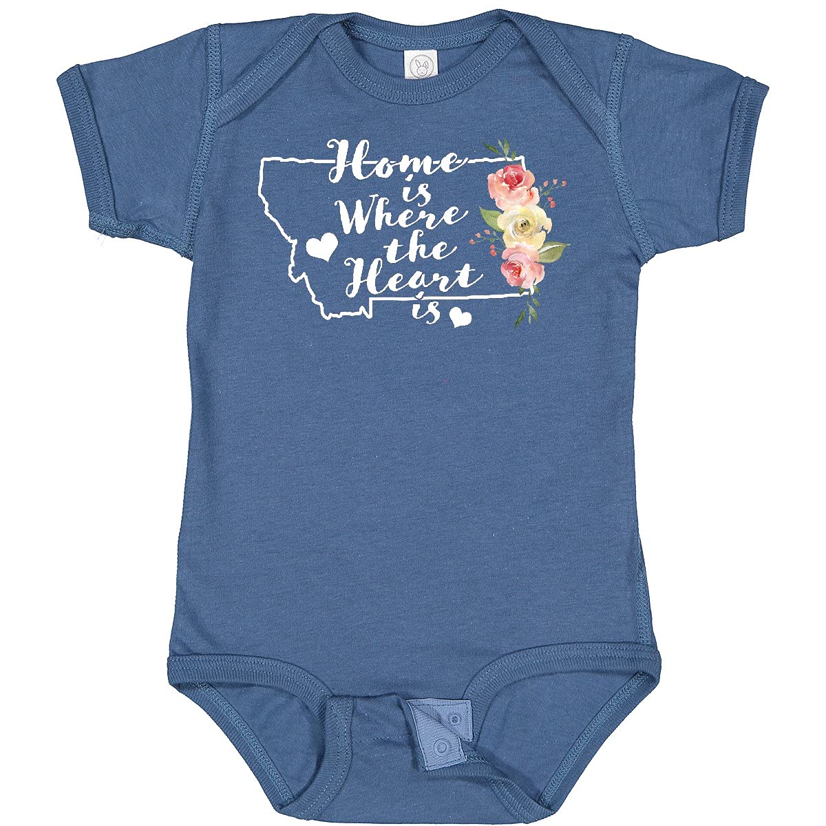Inktastic Montana Home is Where The Heart is Watercolor Baby Bodysuit - Soft Cotton Infant Onesie for Newborns, Baby Showers & Family Photos