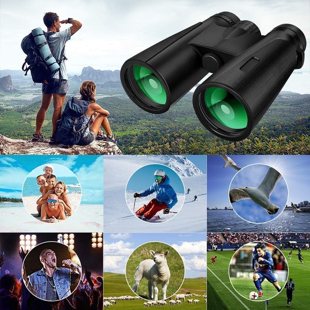 12x42 Compact Binoculars for Adults - BAK4 FMC Lens, Lightweight & Portable with Carrying Bag - Perfect for Bird Watching, Hunting, Travel, Adventure & Concerts - Ideal Gift for Outdoor Enthusiasts