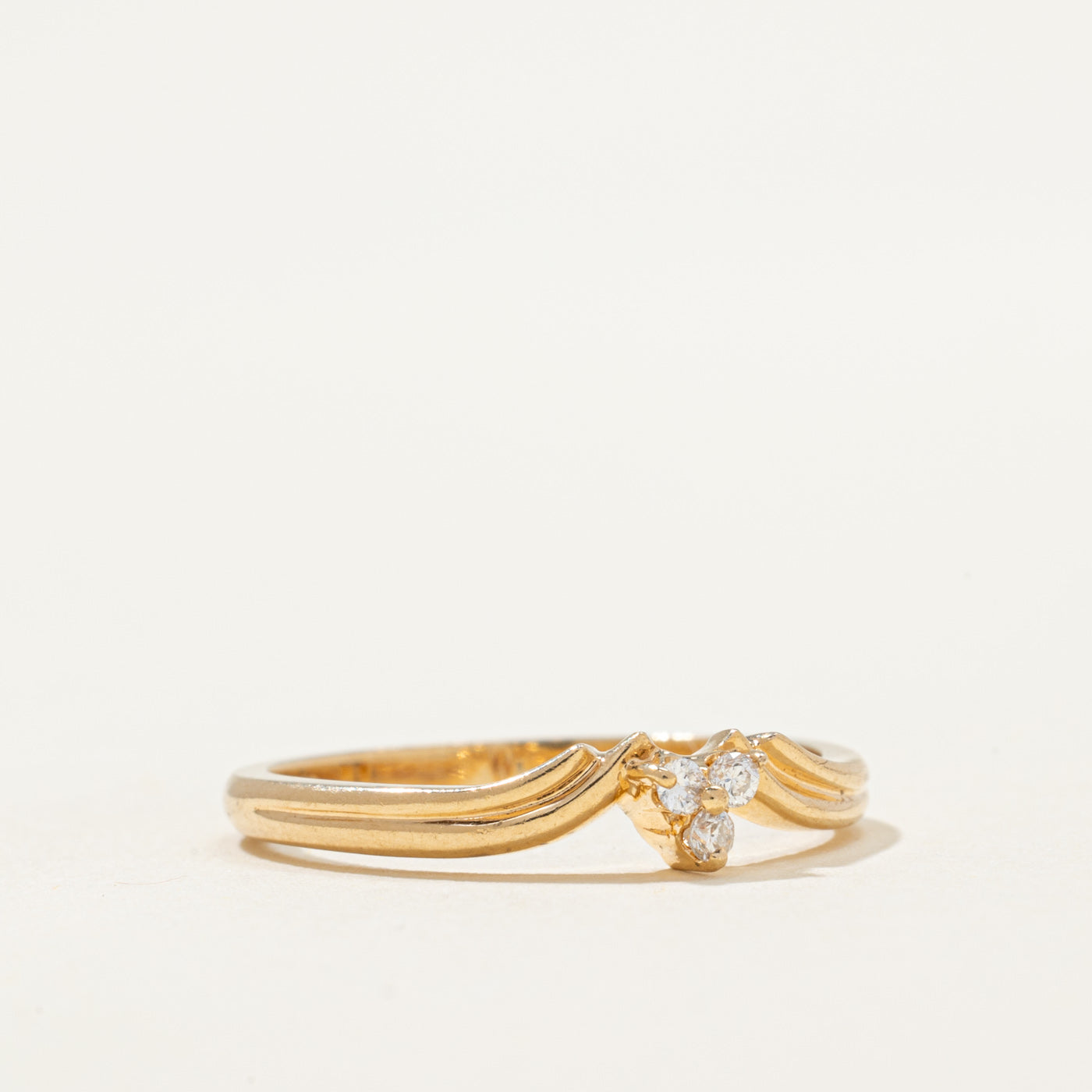 0.04ctw Diamond Cluster Grooved Ring - Size 6.25 | Elegant Wedding Band, Anniversary Gift for Her | Perfect for Engagement, Proposal & Special Occasions