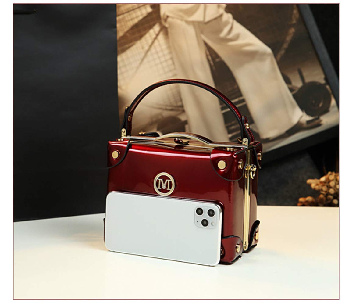 Stylish Women's Leather Top Handle Satchel Handbag - Small Square Box Evening Purse for Shoulder & Crossbody Wear | Perfect for Parties, Work & Date Night