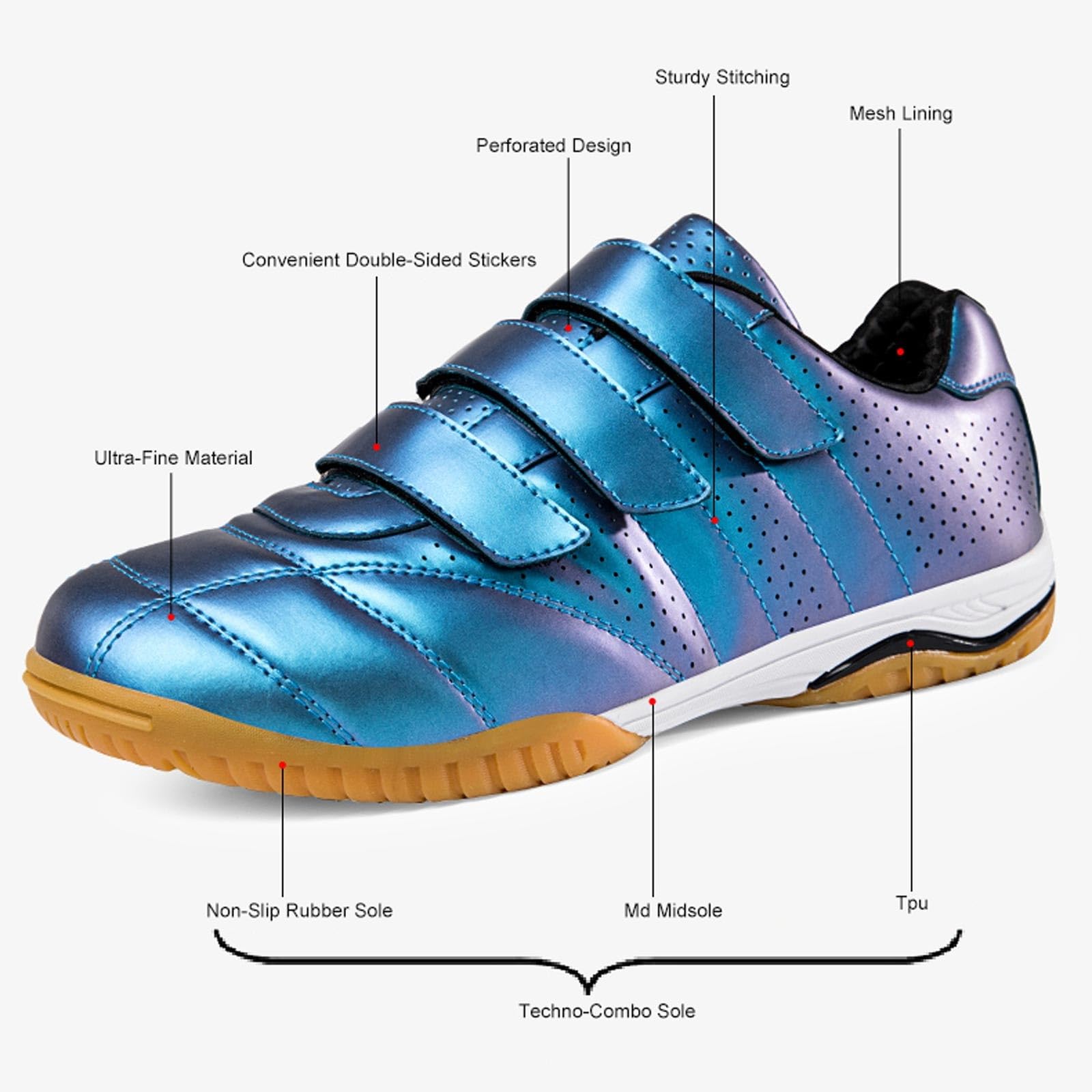 Professional Fencing Shoes for Kids & Adults - Lightweight Competition & Training Shoes for Fencing Sports (Blue, Size 36) - Perfect for Tournaments, Practice & Indoor Sports
