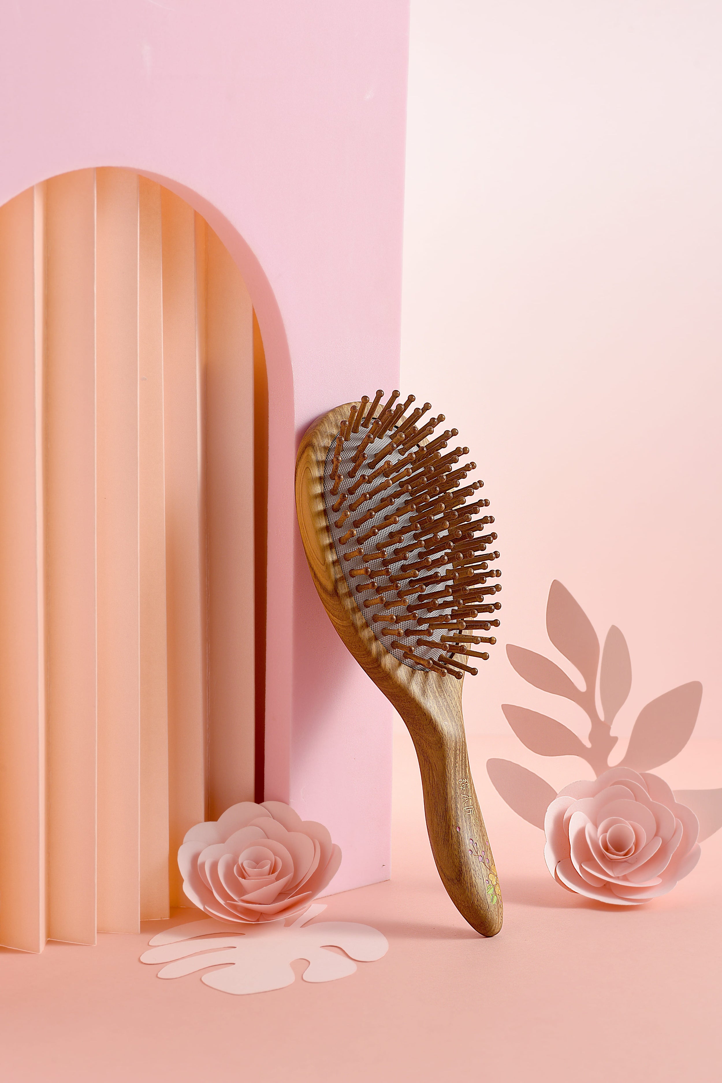 Verawood Cushion Hair Brush - Gentle Detangling & Styling for All Hair Types - Perfect for Home, Salon & Travel Use