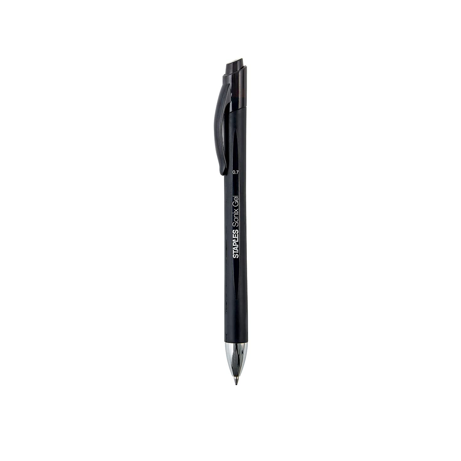 Staples 651254 Sonix Retractable Gel-Ink Pens - Medium Point Black (12-Pack) - Smooth Writing for Office, School & Note Taking