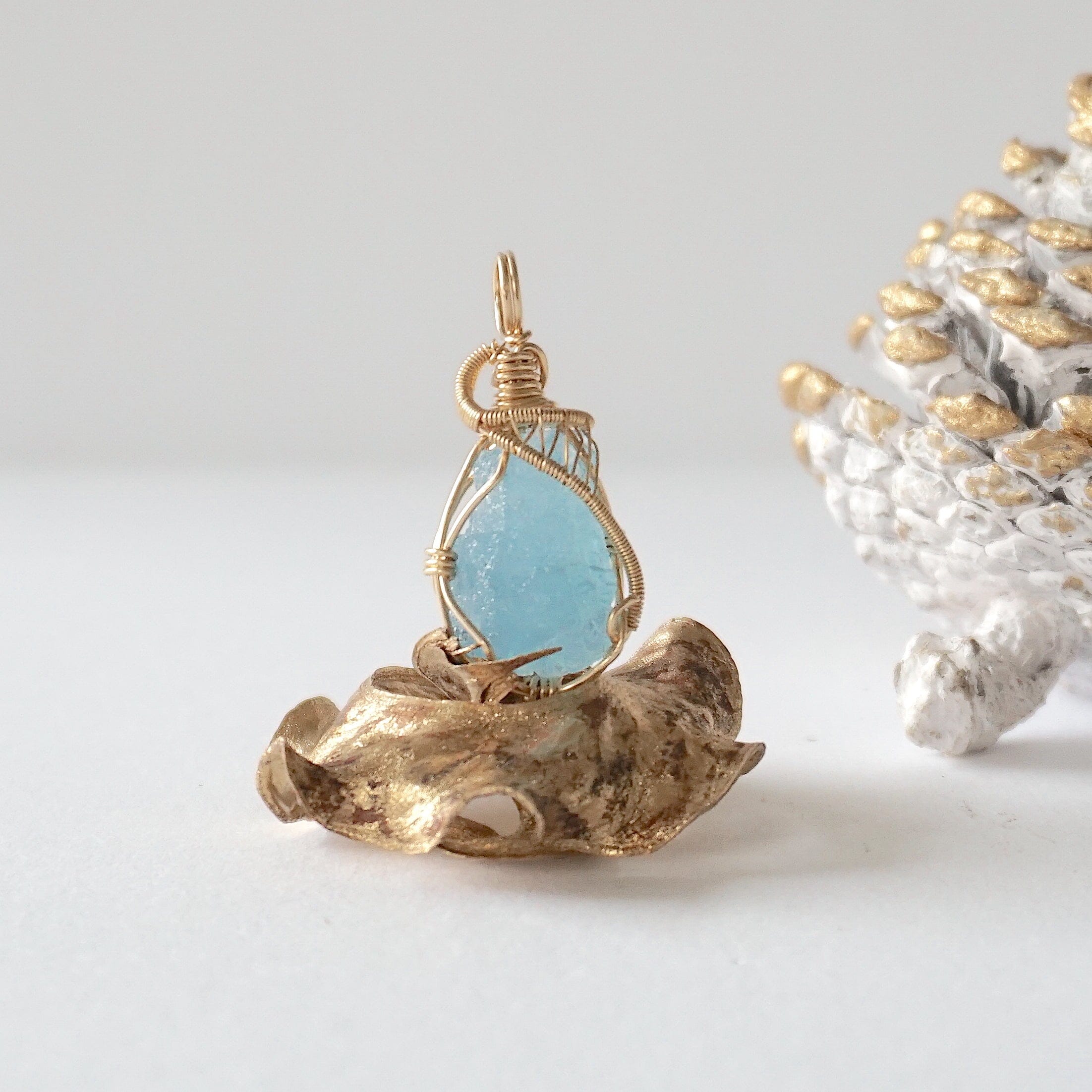 14K Gold Filled Aquamarine Pendant Necklace for Women - March Birthstone Jewelry Gift for Mom, Wife, or Girlfriend - Perfect for Weddings, Anniversaries & Everyday Elegance