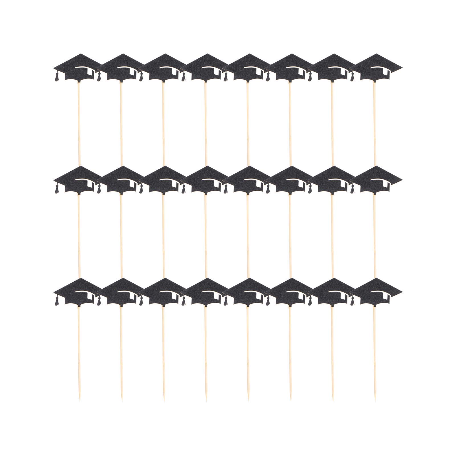 VALICLUD 24pcs Graduation Cake Toppers - Edible Grad Cap Decorations for Graduation Party, Birthday, Celebration | Perfect for Cupcakes, Cakes, Desserts