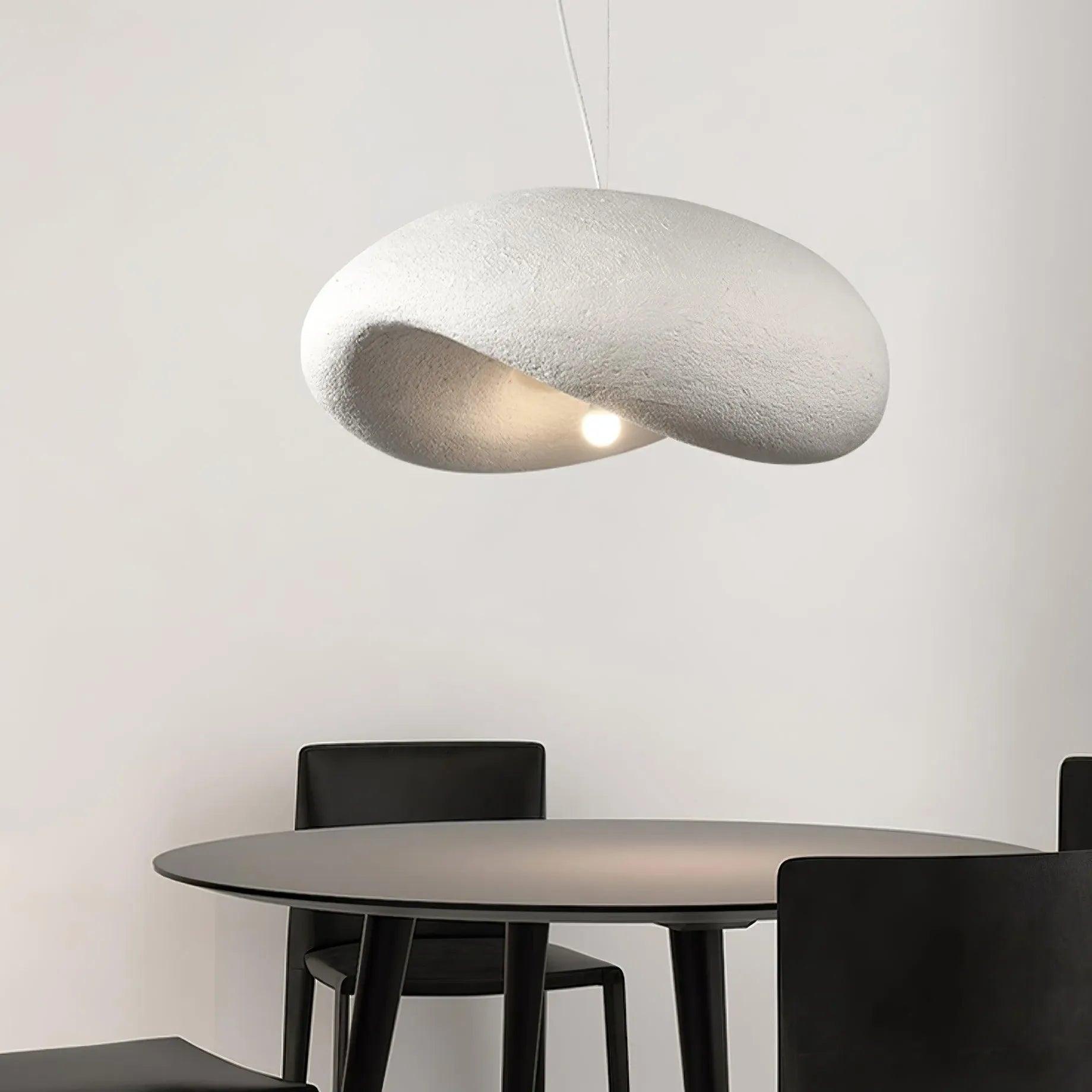 Modern White Faux Concrete Pendant Light - Industrial Chic Ceiling Lighting for Kitchen, Dining Room & Bedroom