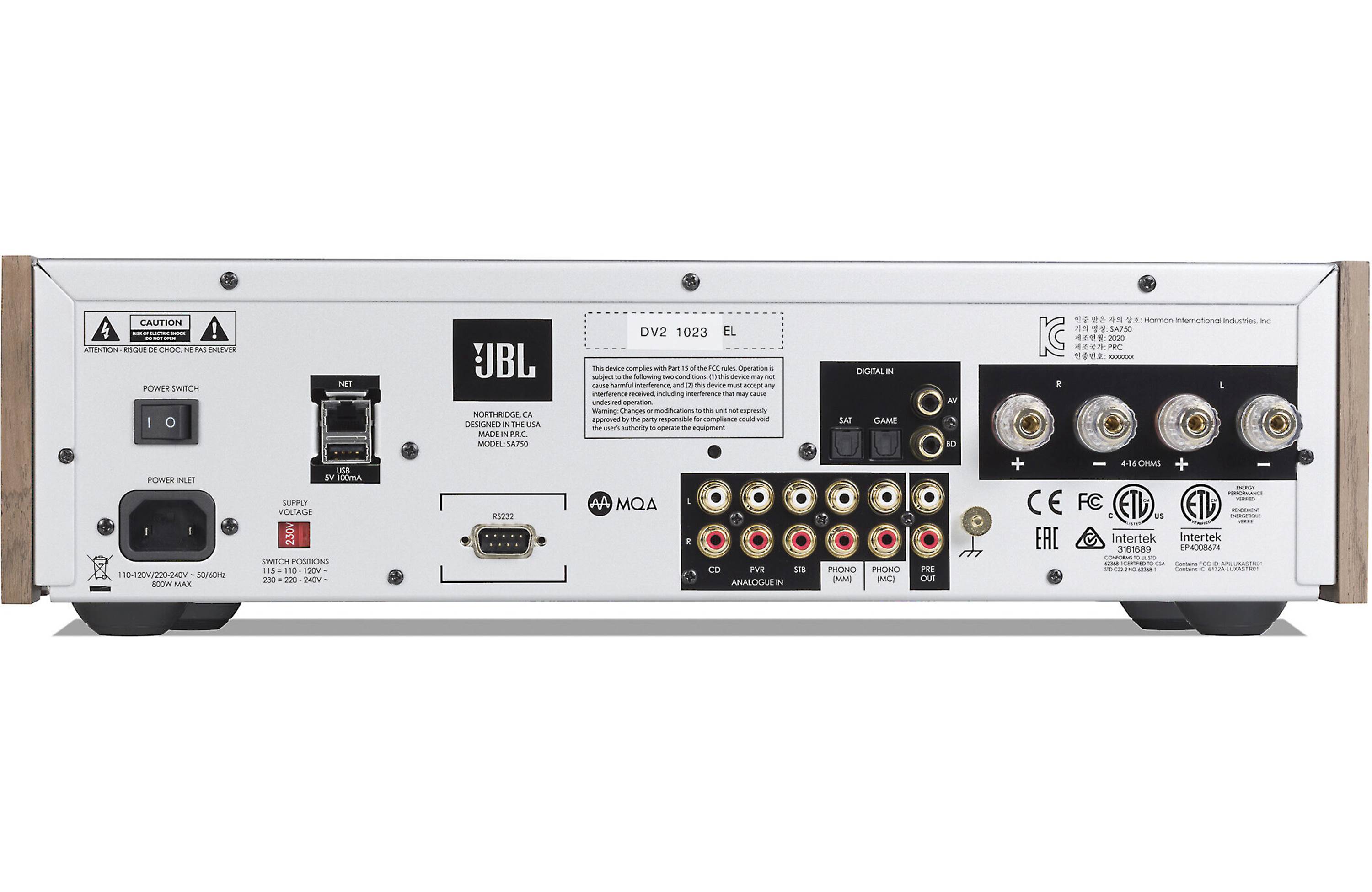 JBL SA750 High-Performance Streaming Integrated Stereo Amplifier - Wireless Audio System for Home Theater & Music Listening