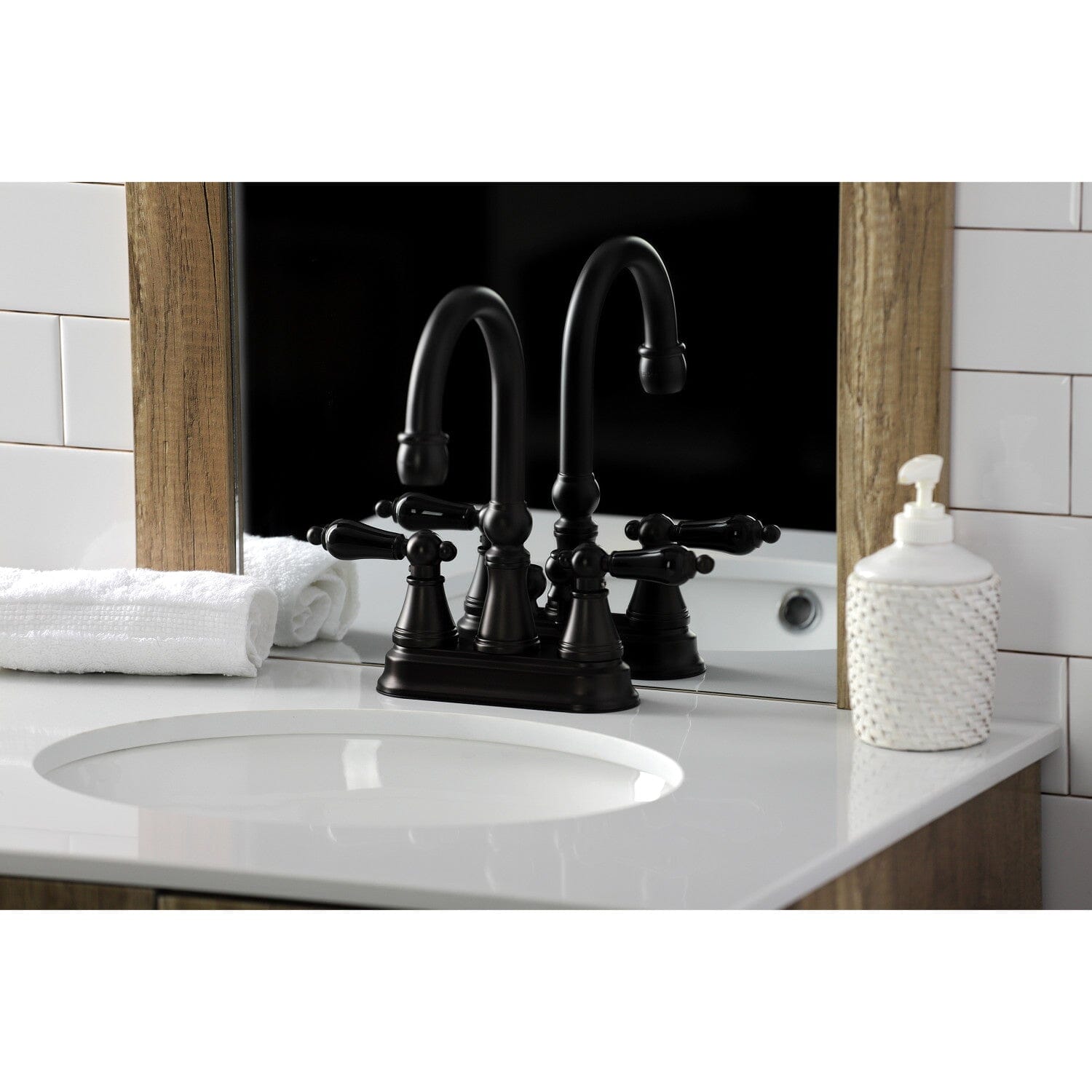 Duchess Double Handle 3-Hole Deck Mount 4-Inch Centerset Bathroom Faucet with Brass Pop-Up Drain - Perfect for Modern Bathroom Vanities and Sink Upgrades