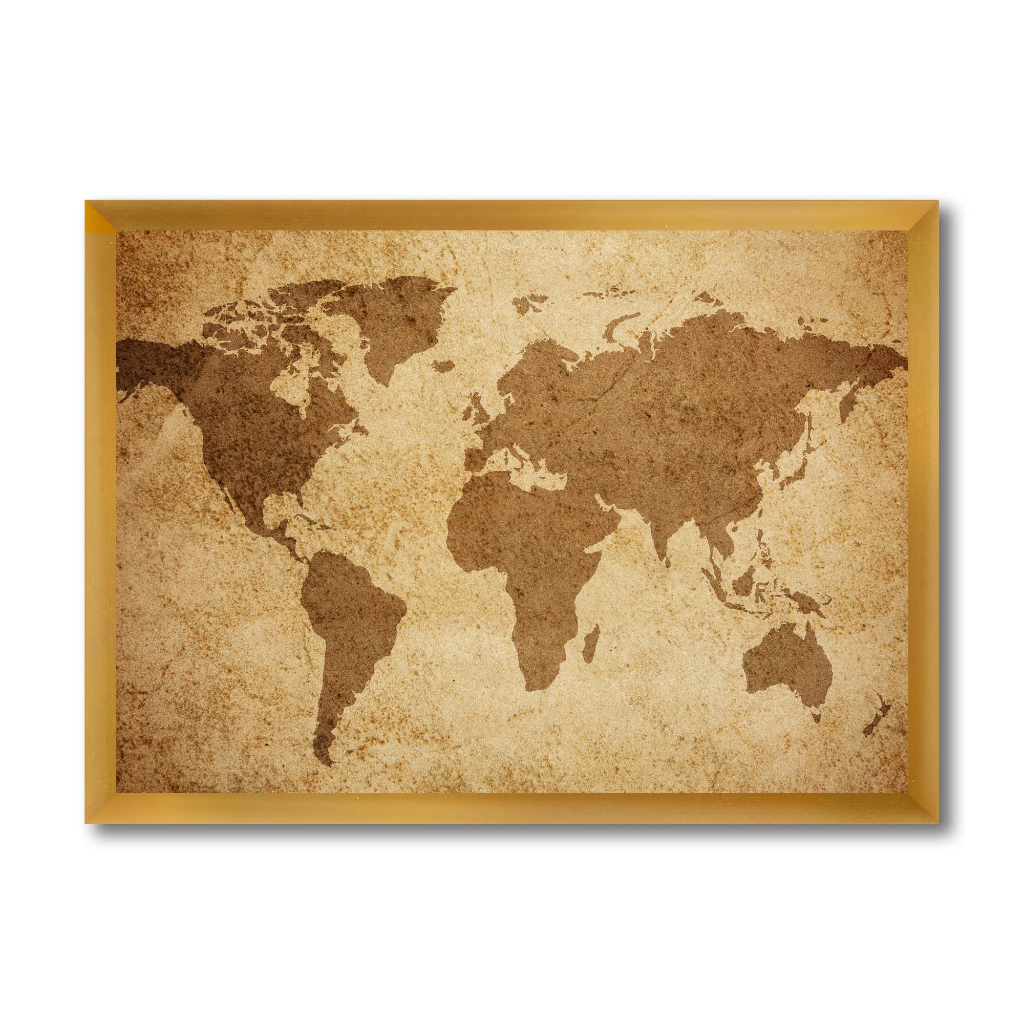Vintage Framed World Map Wall Art - Ancient Style Decorative Poster for Home & Office Decor | Perfect for Living Room, Study, or Gift