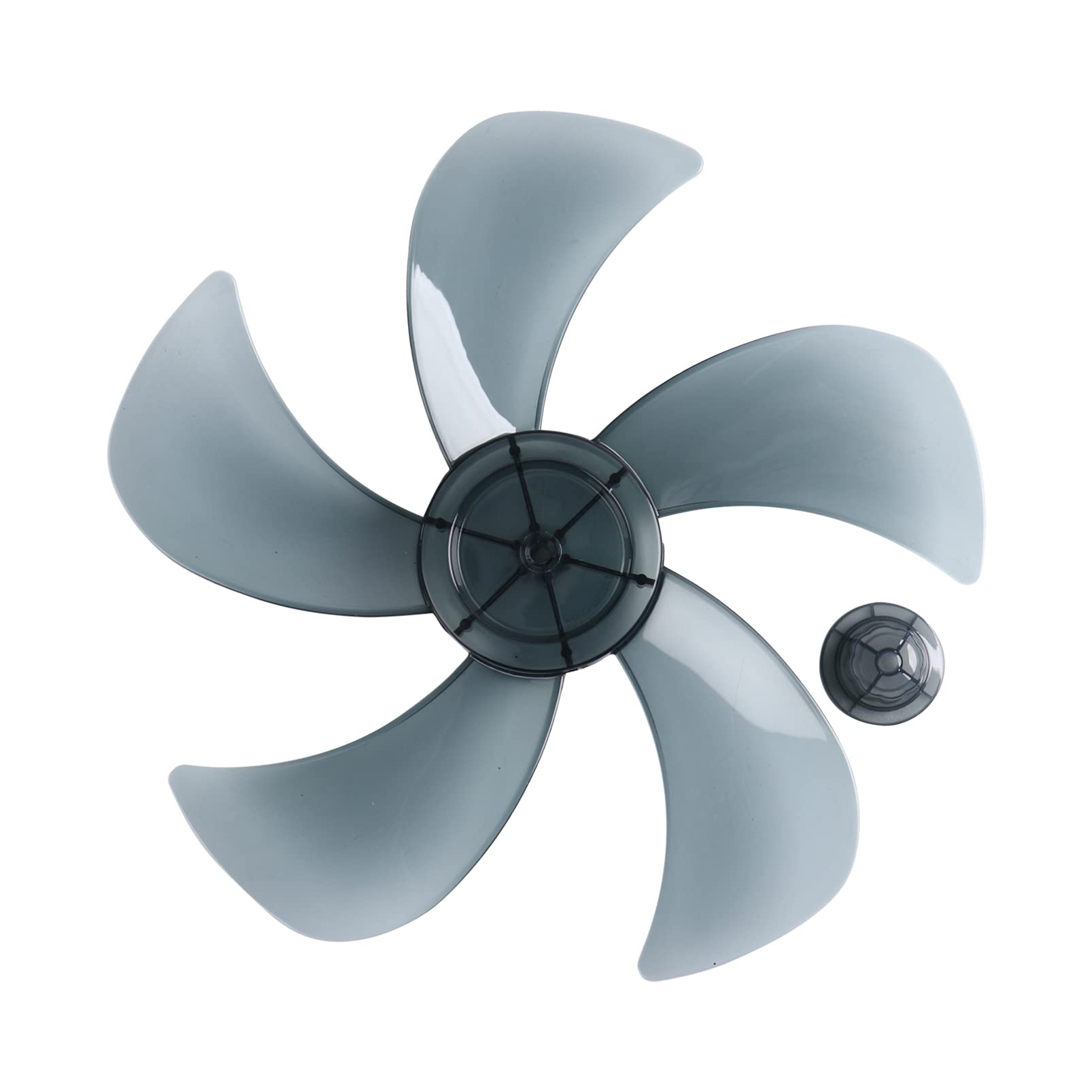 Aislor 12/14 Inch Universal Fan Blade Replacement with Nut Cover - Gray Household Standing Fan Parts for Home, Office, Bedroom & Living Room Cooling
