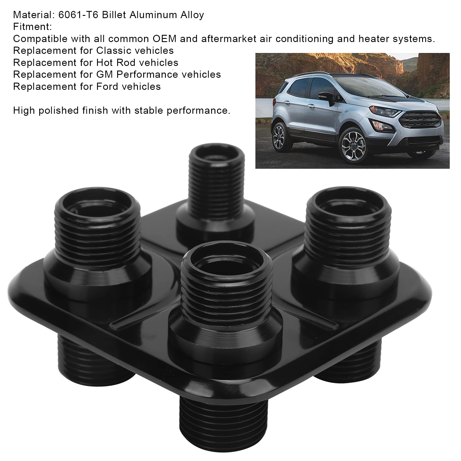 Universal AC Bulk Connector - Air Conditioner Bulkhead Fitting for Replacement & Repair - Durable Black HVAC Interface Modification for Home & Commercial Use