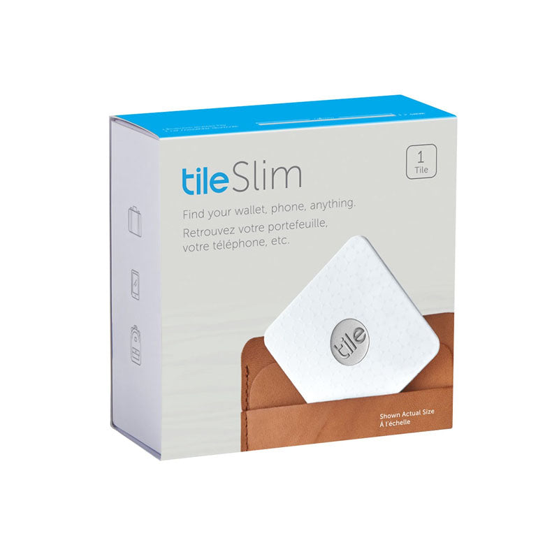 Tile Slim Bluetooth Tracker - Ultra Thin & Lightweight, Find Your Keys, Wallet & More - Perfect for Travel, Office & Everyday Use (White)