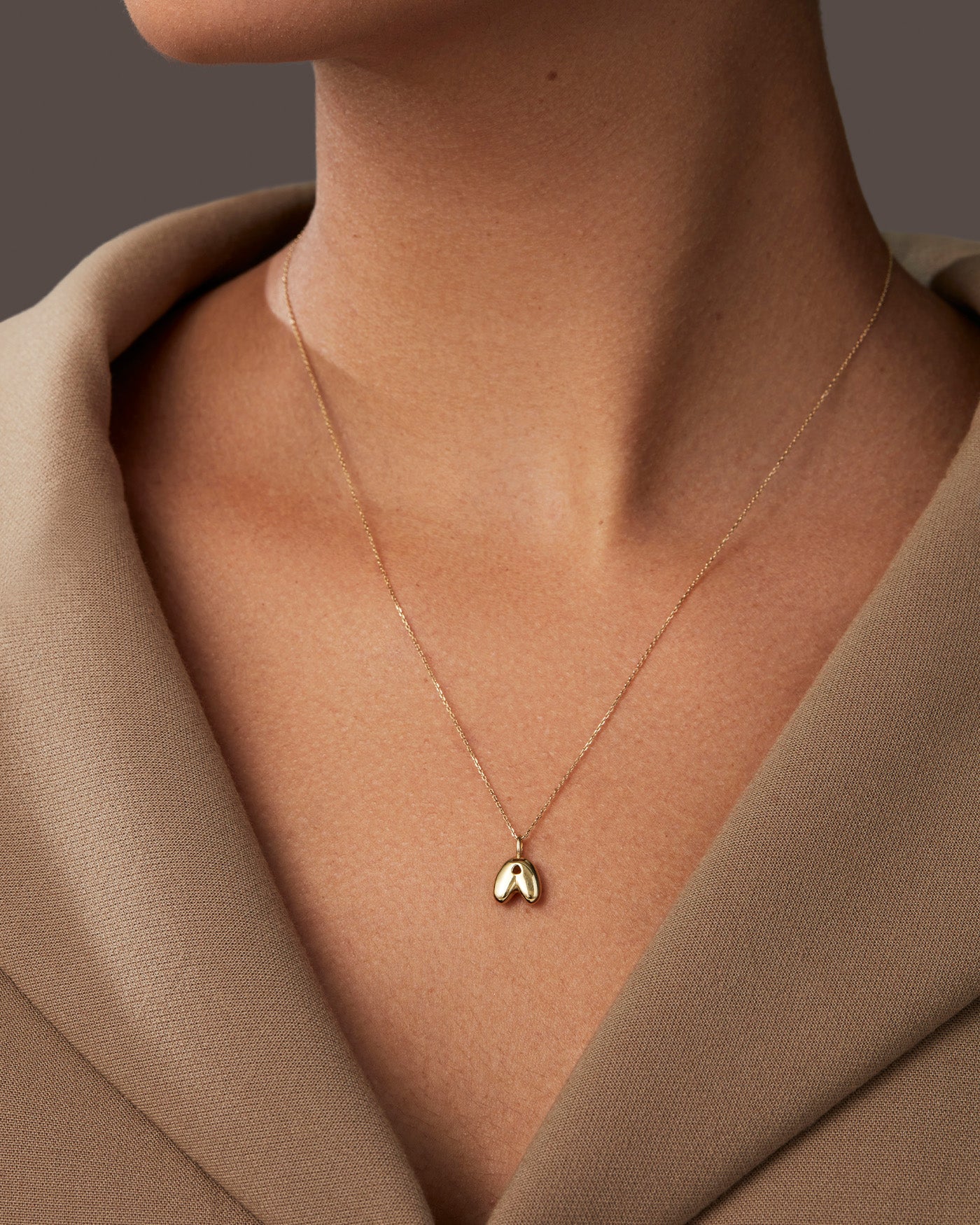 14K Gold Bubble Letter Necklace - Personalized Initial Pendant Jewelry for Women - Perfect for Birthdays, Anniversaries & Everyday Elegance
