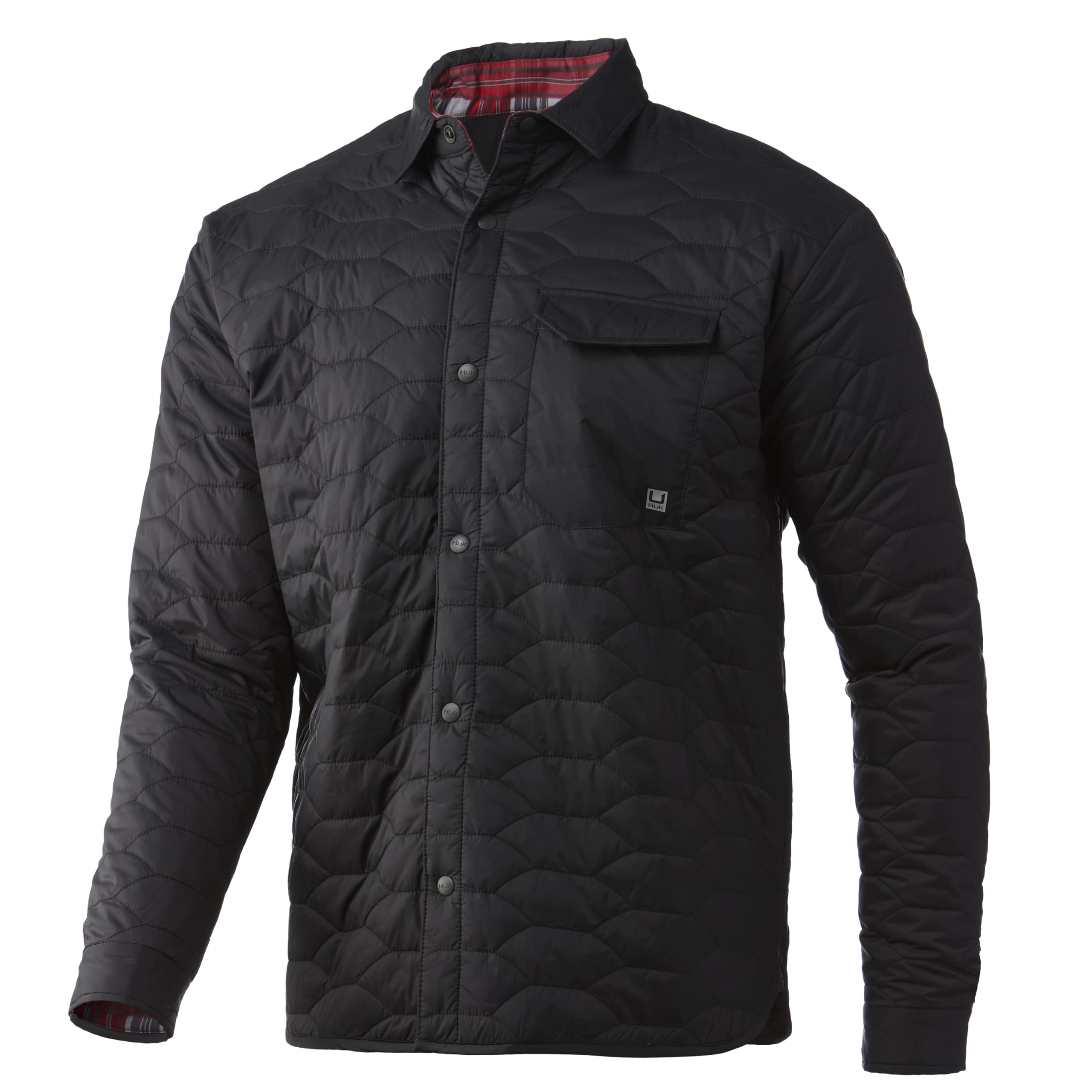 HUK Men's Tarpon Quilt Shacket - Button-Down Shirt Jacket Hybrid for Outdoor Activities, Fishing & Casual Wear