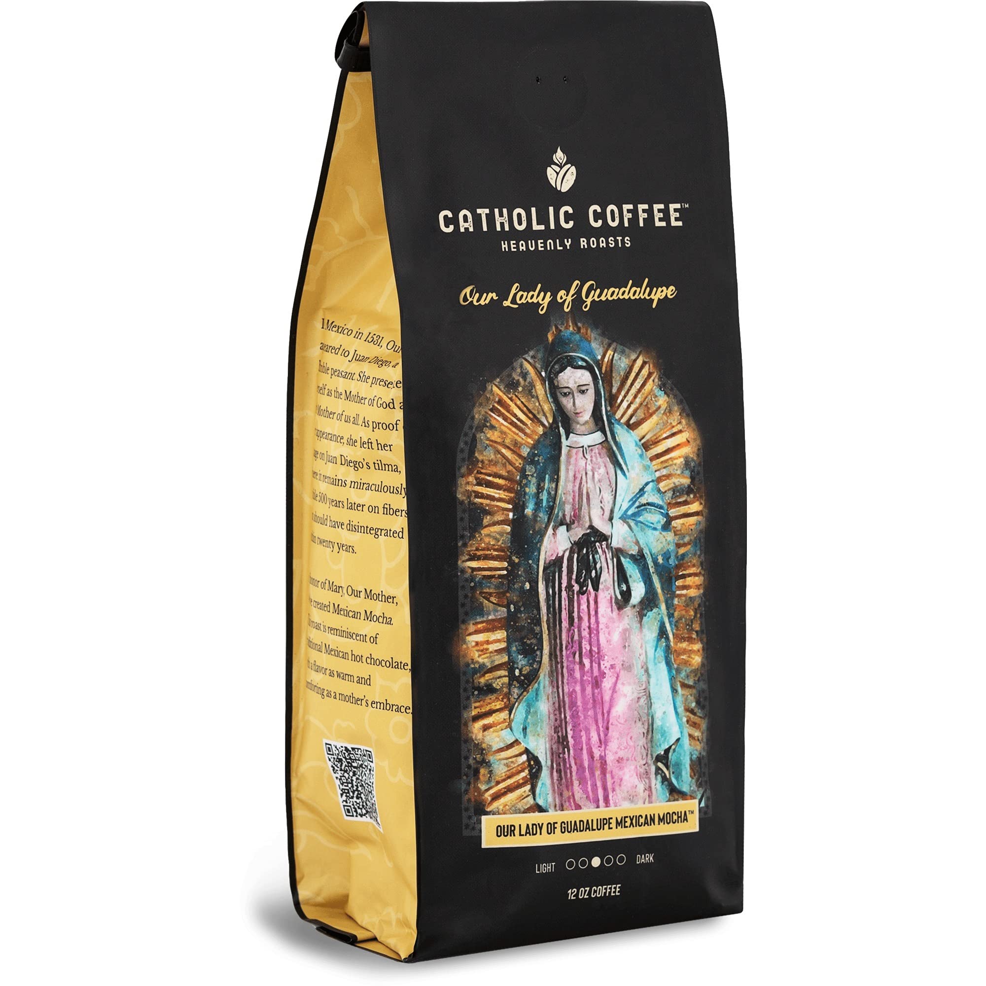 Our Lady of Guadalupe Mexican Spiced Chocolate Ground Coffee 12oz - Small-Batch Artisan Coffee with Cinnamon & Cocoa | Perfect for Catholic Gifts, Morning Brew & Cozy Winter Evenings