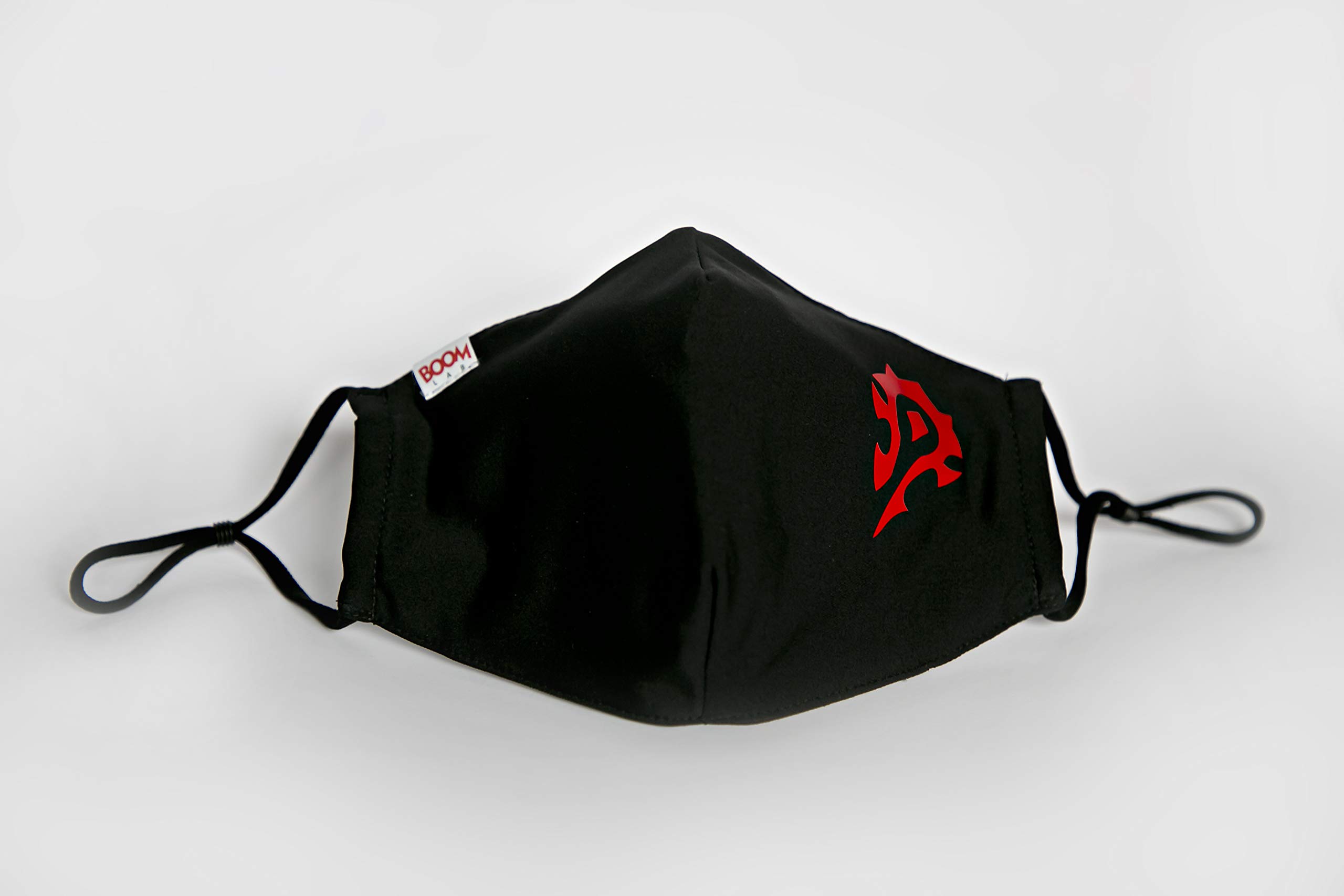 Boom Lab Horde Face Mask - 3 Layer Washable Reusable Cotton Mask with Adjustable Ear Loops & Filter Pocket (Small) - Perfect for Daily Wear, Travel, and Outdoor Activities