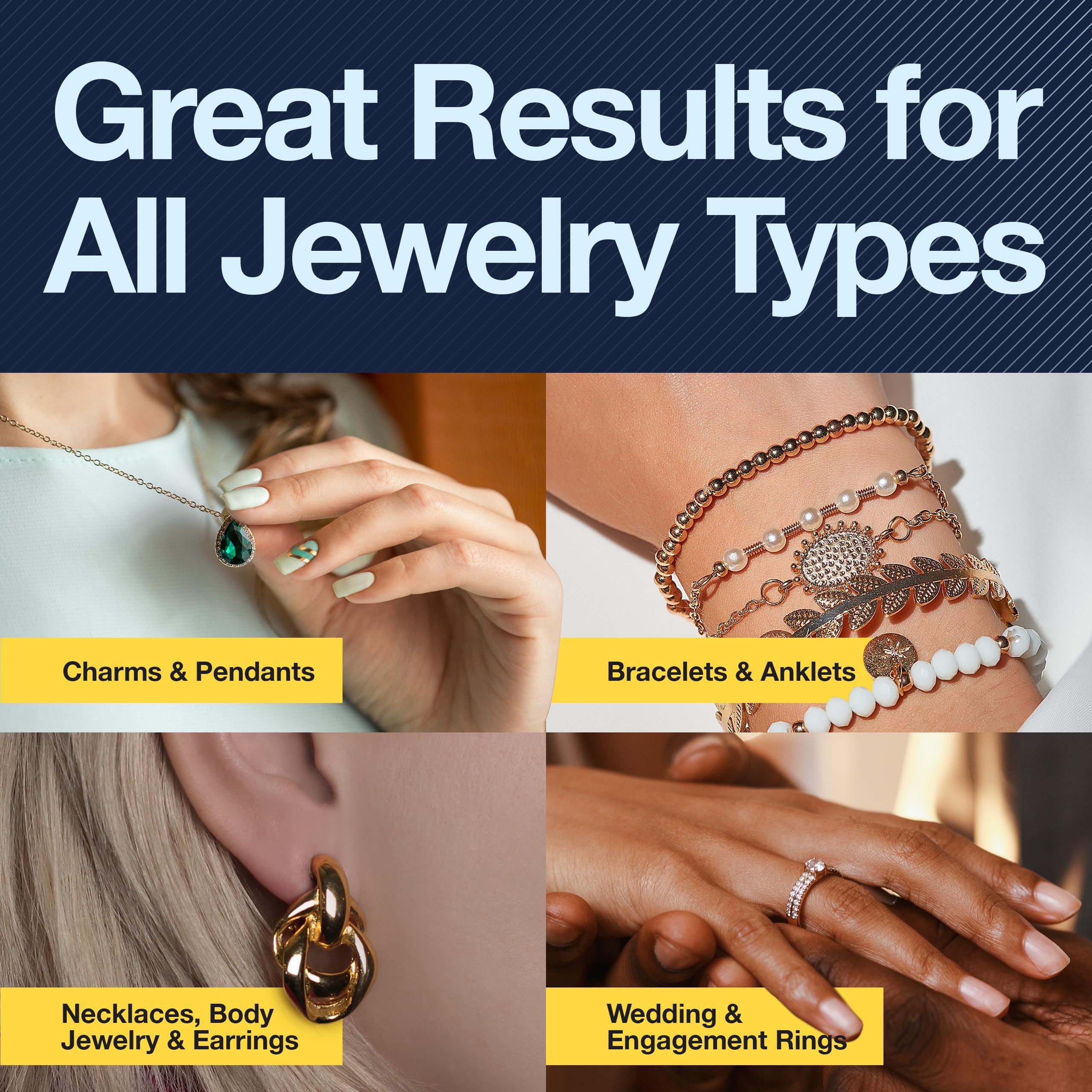 Premium Jewelry Cleaning Kit with Polishing Cloth & Solution - Safe for Gold, Silver, Diamond Rings & Fashion Jewelry - Made in USA | Perfect for Daily Maintenance, Gift Giving & Travel Jewelry Care