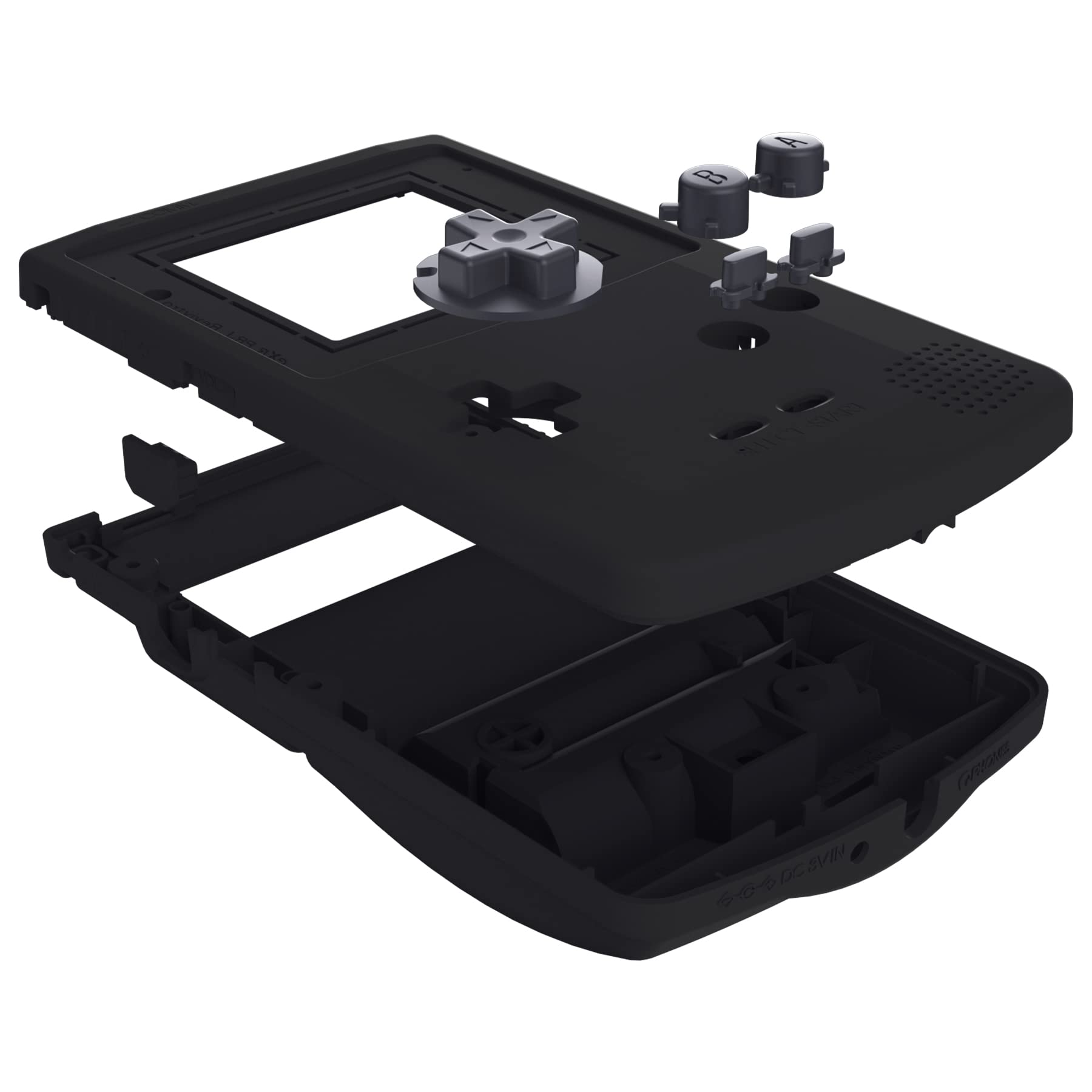 eXtremeRate Replacement Shell with Buttons for Gameboy Color GBC - Compatible with GBC OSD IPS, Regular IPS & Standard LCD Screens (Console & IPS Screen Not Included) - Black - Perfect for Gameboy Color Repair, Modding & Customization Projects