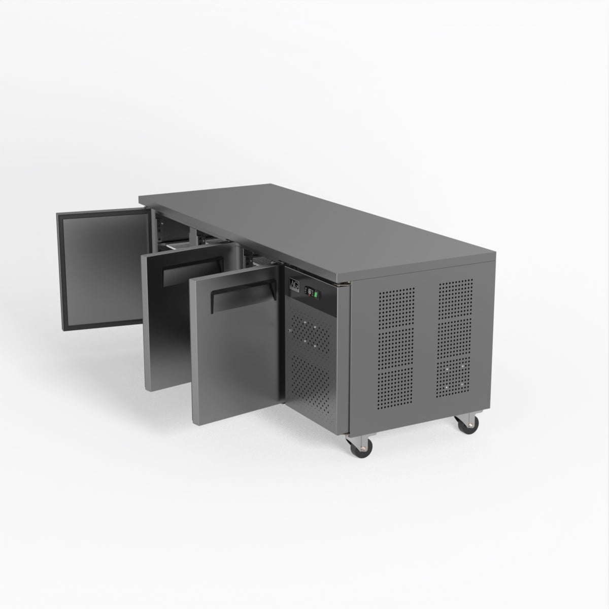 Commercial Refrigerator 3 Door Under Counter Fridge 800mm Depth PAX3100TN - Ideal for Restaurants, Cafes, and Commercial Kitchens