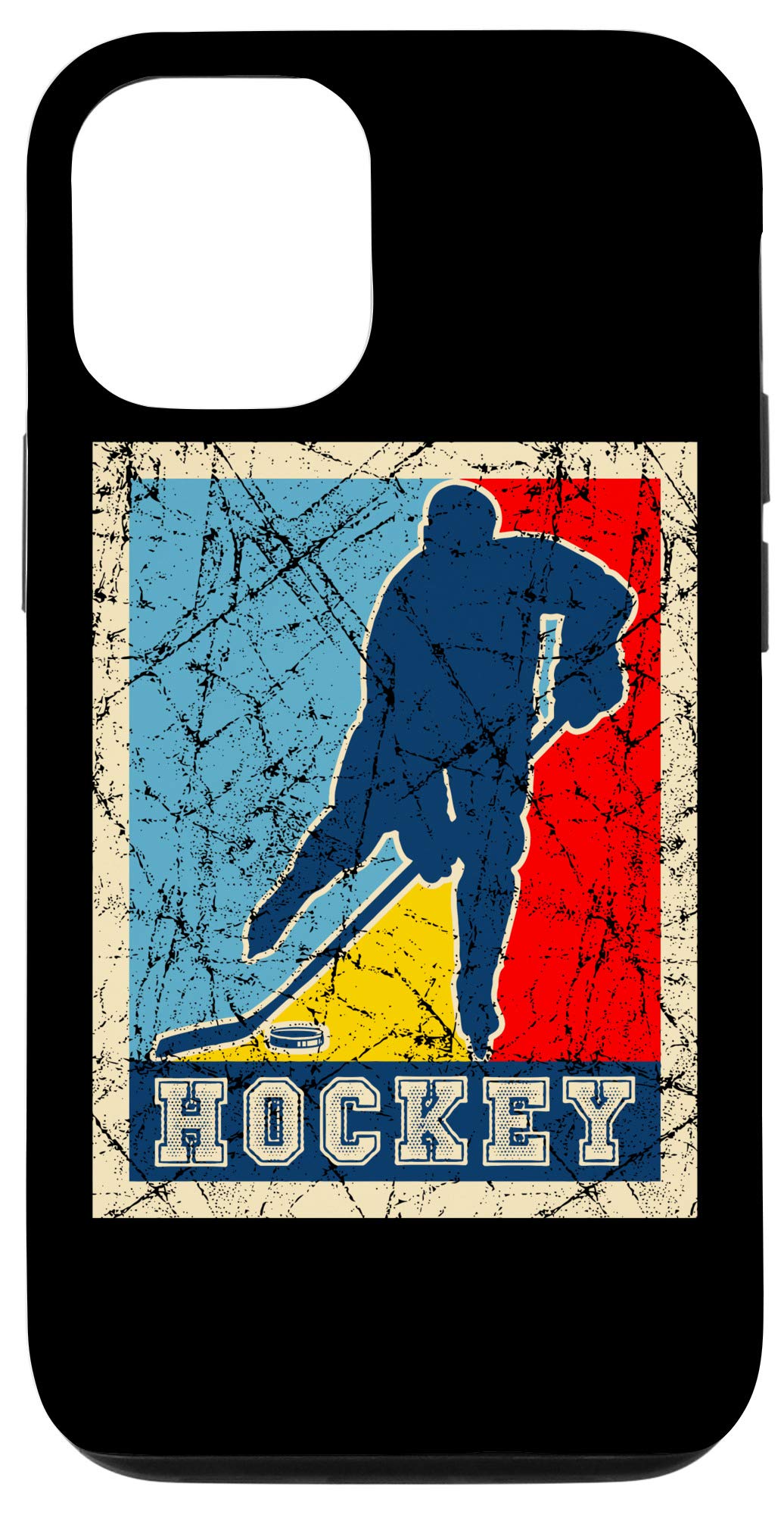 Vintage iPhone 12/12 Pro Case - Field Hockey & Ice Hockey Player Design | Perfect for Hockey Fans, Players & Sports Enthusiasts | Durable Protective Phone Cover for Games, Training & Daily Use