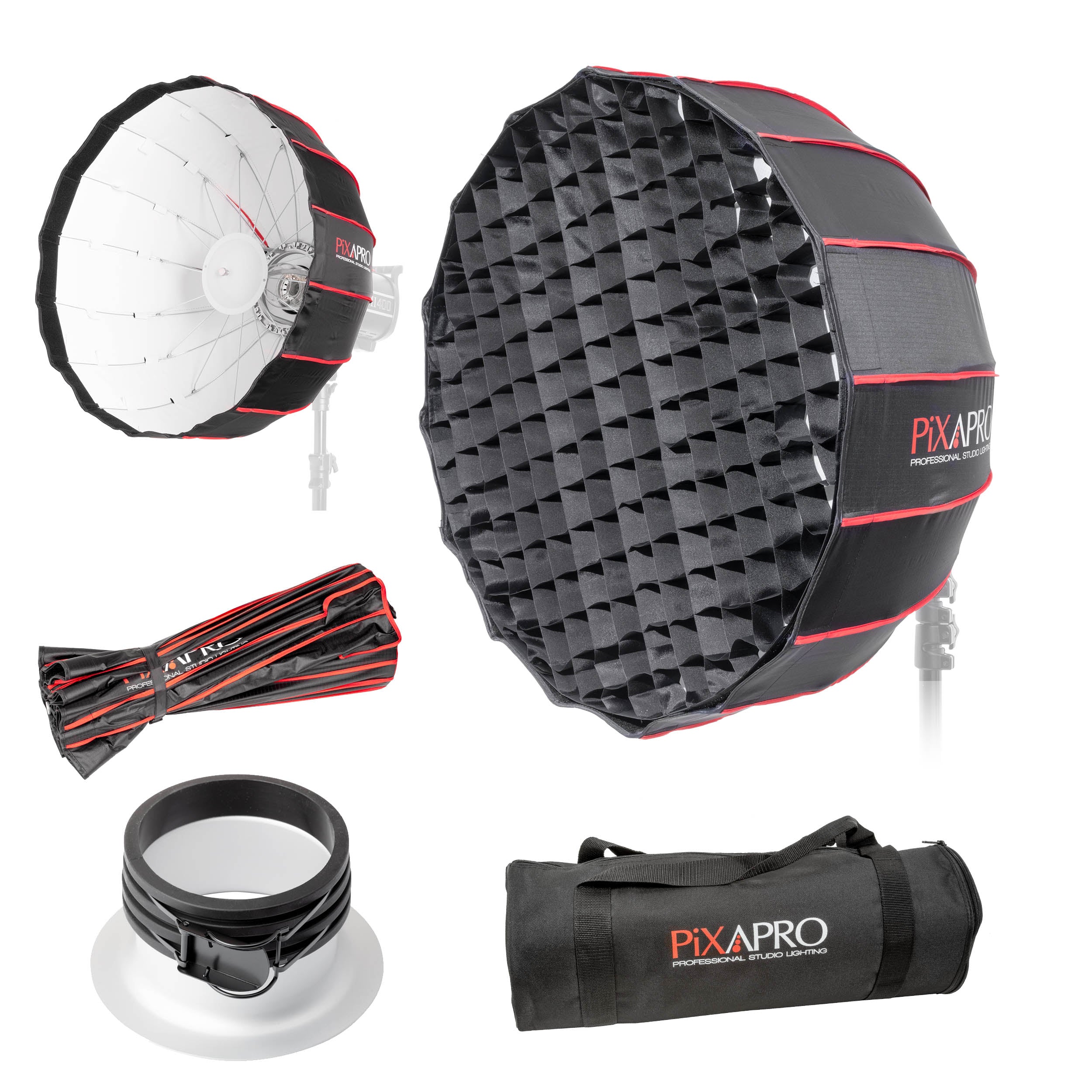 65cm Large Parabolic Softbox for Photography - Easy Open Design, Professional Studio Lighting for Portraits, Product Shoots & YouTube Videos